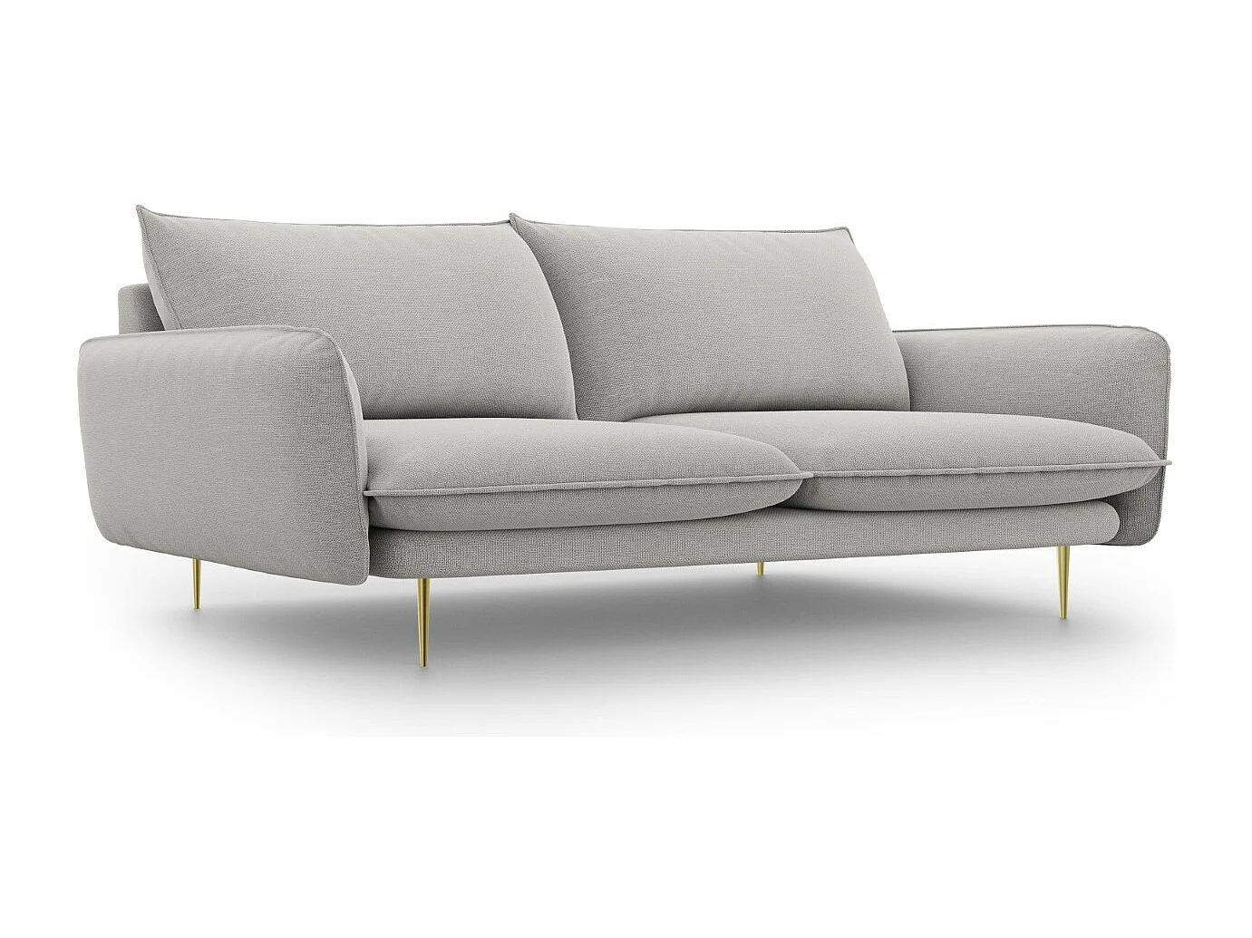 Cosmopolitan Design - Sofa, "Vienna" 4 miejsca tkanina strukturalna, szary jasny - 230x92x95cm 3744789 - obrazek 1