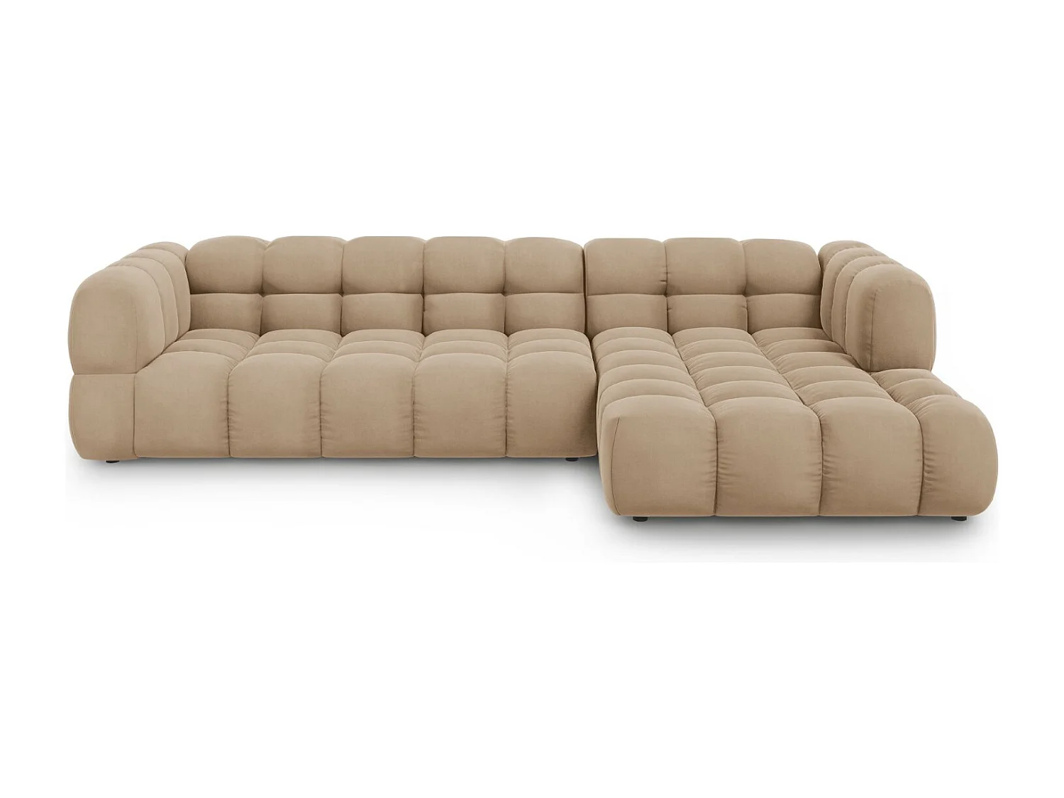 Cosmopolitan Design - Narożnik prawy panoramiczny, "Sky" 4 miejsca welur, piasek - 300x162x75cm 3744802 - obrazek 1