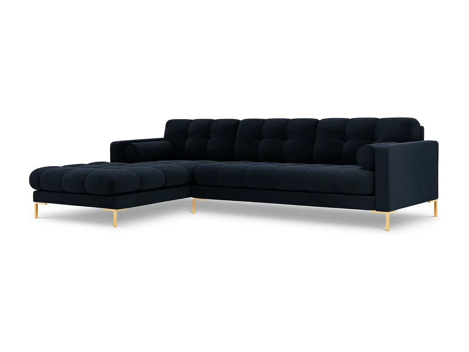Cosmopolitan Design - Narożnik lewy, "Bali" 5 miejsc welur, niebieski ciemny - 293x185x75cm 3744817 - obrazek 1