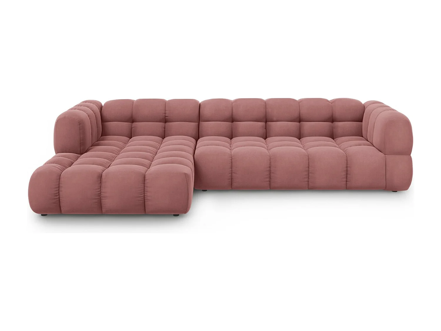 Cosmopolitan Design – Narożnik lewy panoramiczny, „Sky” 4 miejsca welur, łosoś – 300x162x75cm 3744822