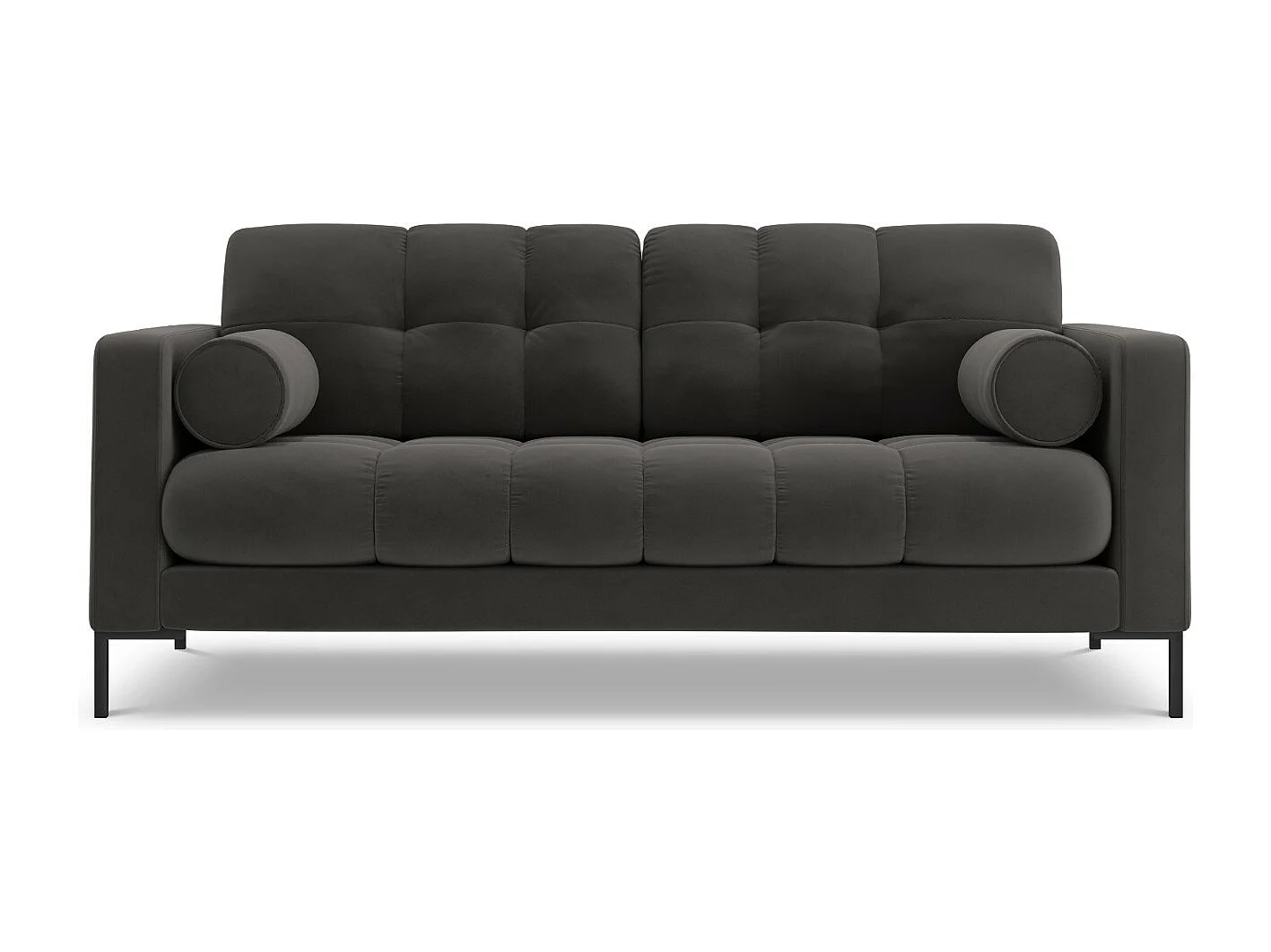 Cosmopolitan Design - Sofa, "Bali" 2 miejsca welur, szary ciemny - 152x92x75cm 3744849 - obrazek 1