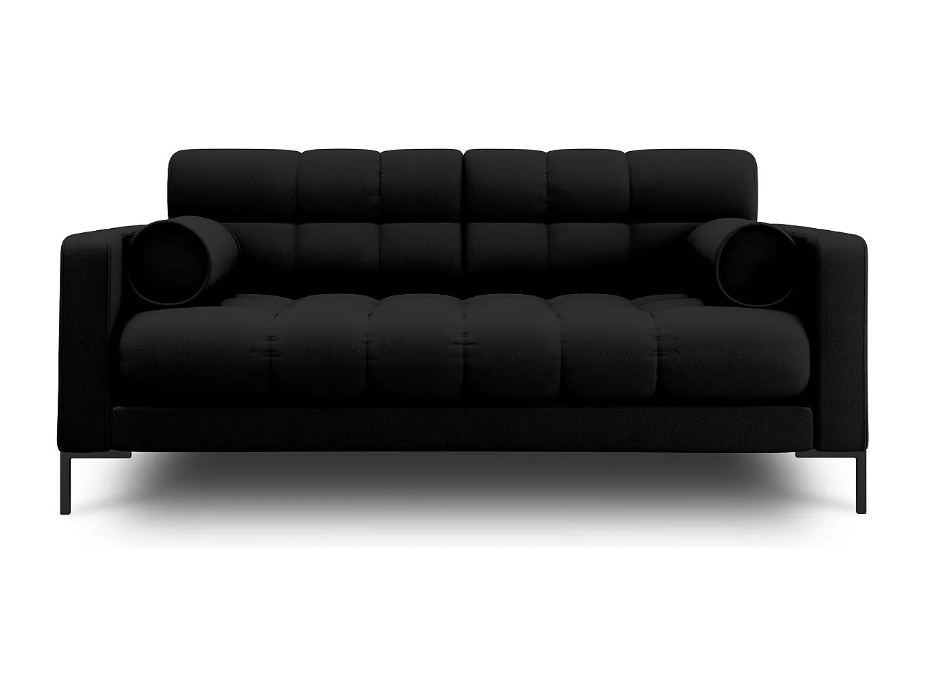 Cosmopolitan Design - Sofa, "Bali" 2 miejsca tkanina strukturalna, czarny - 152x92x75cm 3744858 - obrazek 1
