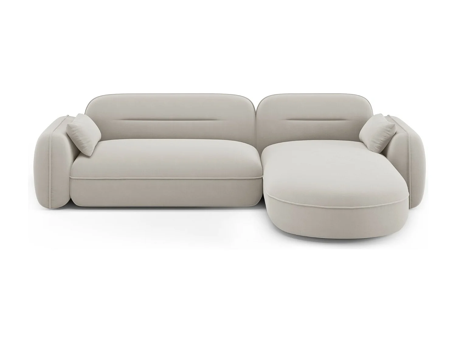 Cosmopolitan Design - Narożnik prawy panoramiczny, "Sydney" 4 miejsca welur, beż jasny - 275x165x70cm 3744860 - obrazek 1