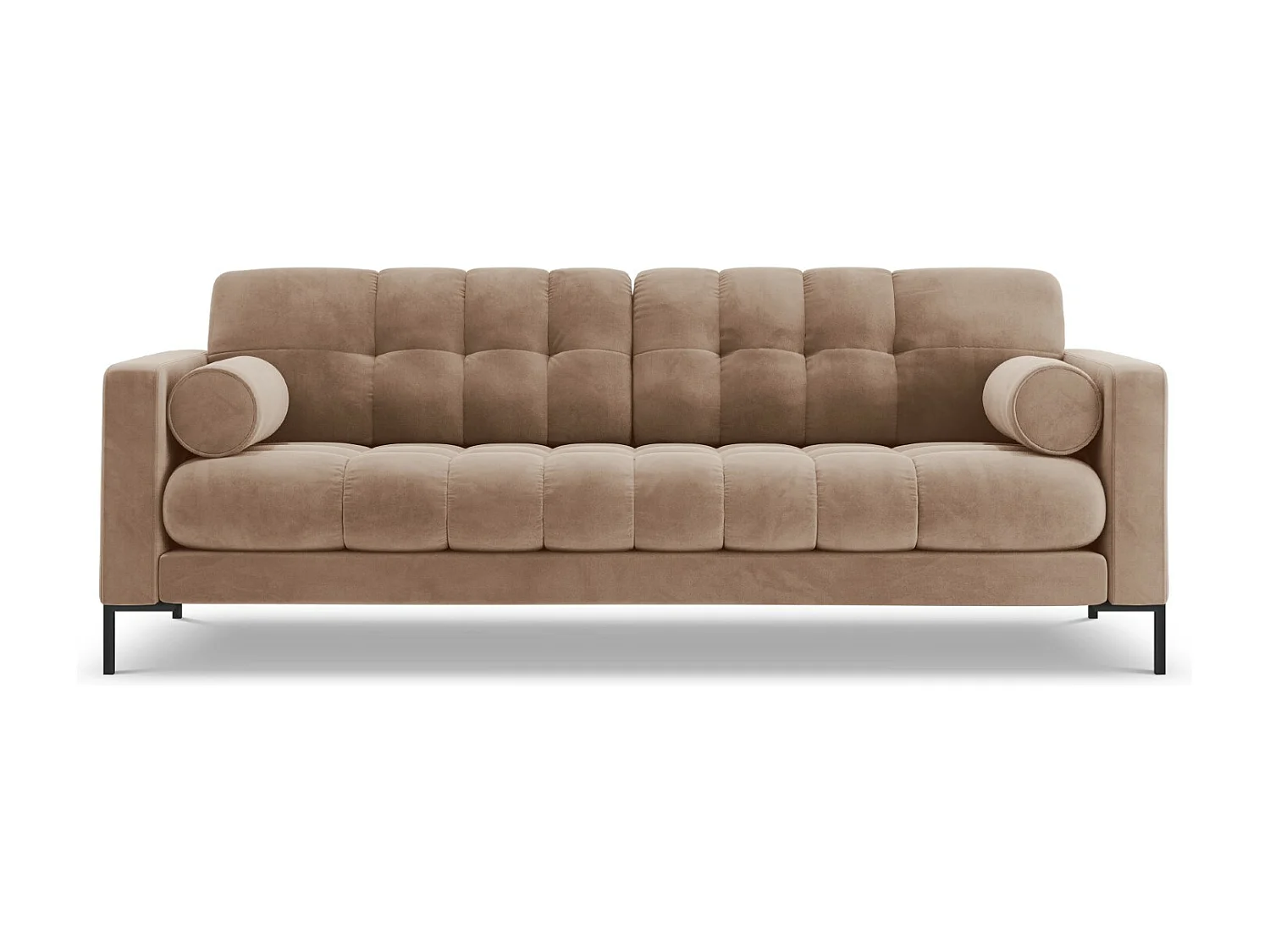 Cosmopolitan Design - Sofa, "Bali" 3 miejsca welur, beż - 177x92x75cm 3744900 - obrazek 1
