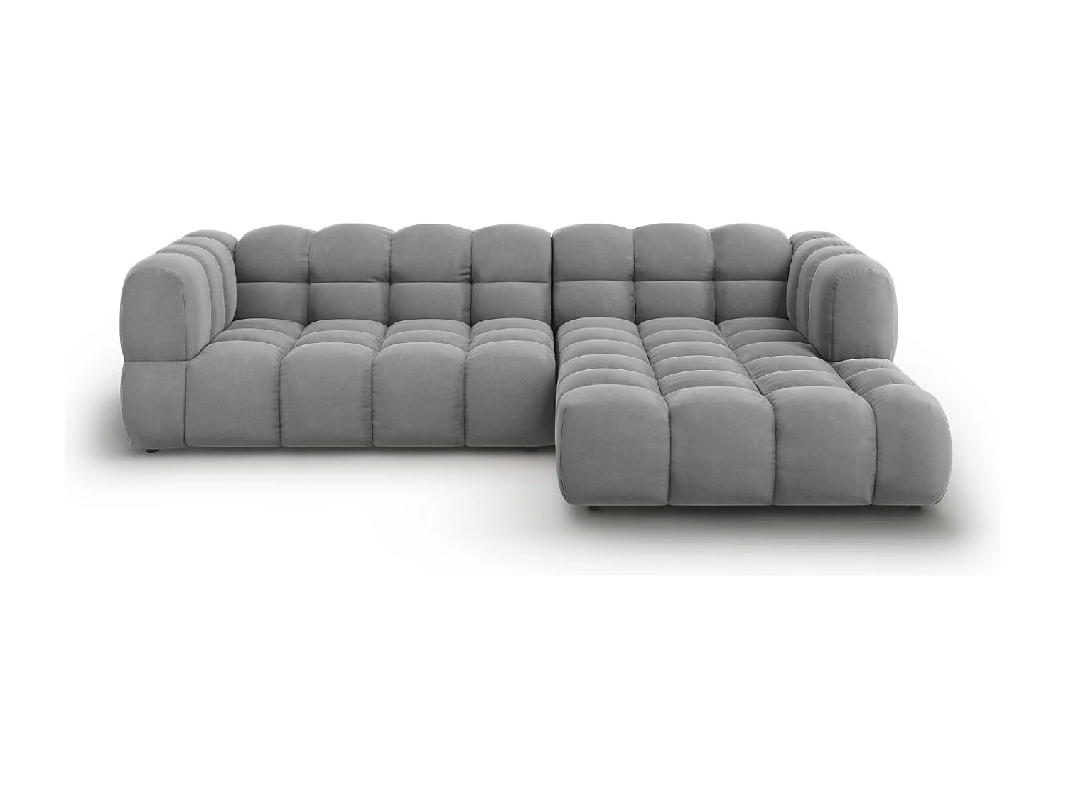 Cosmopolitan Design - Narożnik prawy panoramiczny, "Sky" 4 miejsca welur, szary jasny - 272x162x75cm 3744906 - obrazek 1