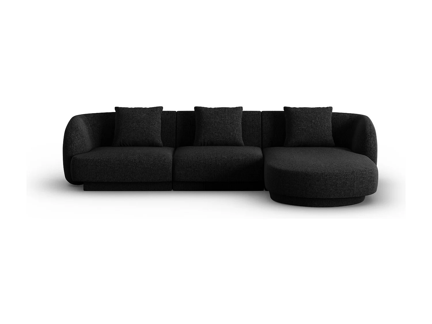 Cosmopolitan Design – Narożnik prawy, „Tulum” 4 miejsca szenil, czarny – 255x156x70cm 3744911