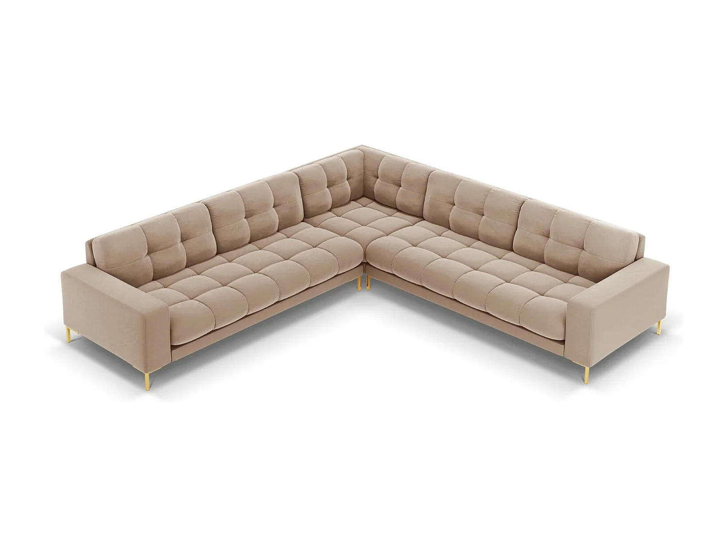 Cosmopolitan Design - Narożnik symetryczny, "Bali" 6 miejsc welur, beż - 256x256x75cm 3744920 - obrazek 1