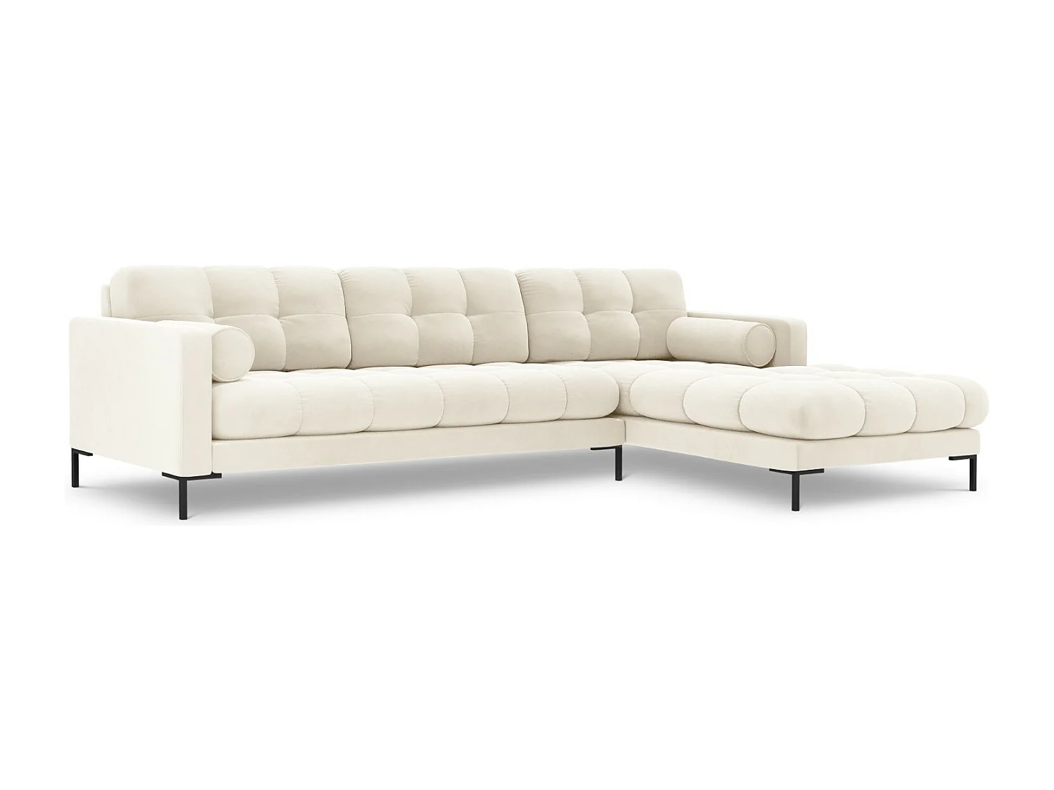 Cosmopolitan Design - Narożnik prawy, "Bali" 5 miejsc welur, beż jasny - 293x185x75cm 3744933 - obrazek 1