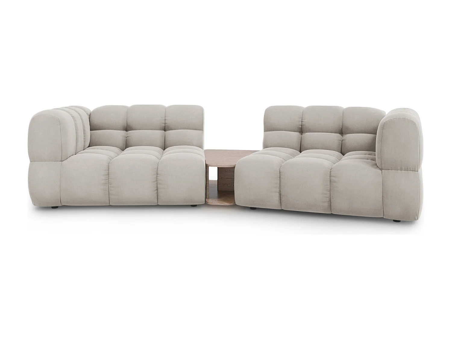 Cosmopolitan Design - Sofa modułowa, "Sky" 2 miejsca welur, beż jasny - 280x148x75cm 3744949 - obrazek 1