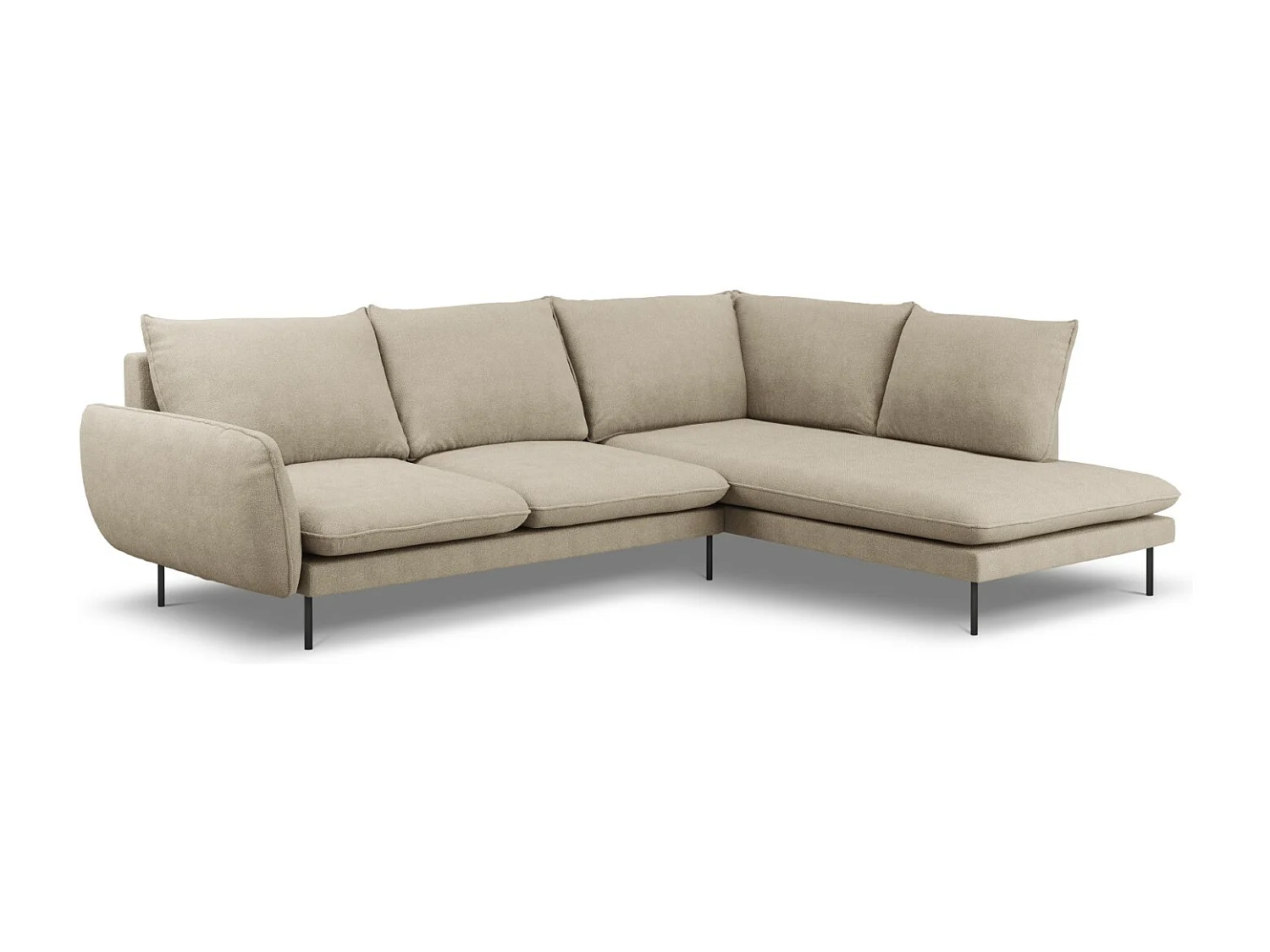 Cosmopolitan Design – Narożnik prawy, „Vienna” 6 miejsc tkanina strukturalna, beż – 275x185x95cm 3744952