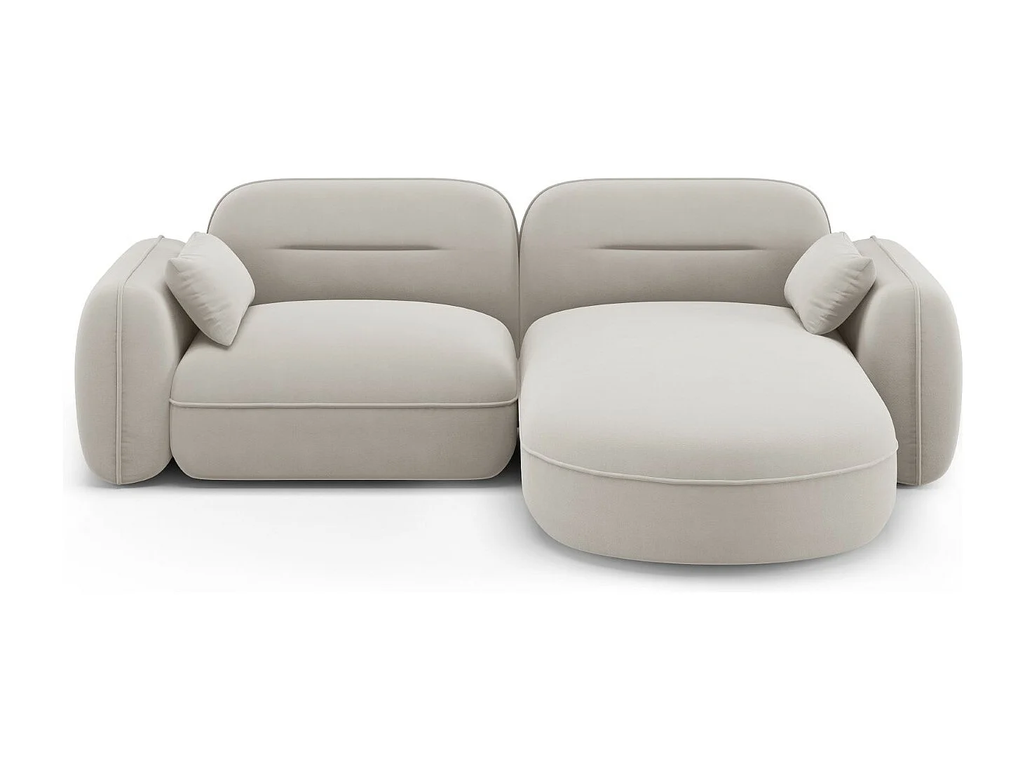 Cosmopolitan Design - Narożnik prawy panoramiczny, "Sydney" 3 miejsca welur, beż jasny - 230x165x70cm 3744961 - obrazek 1
