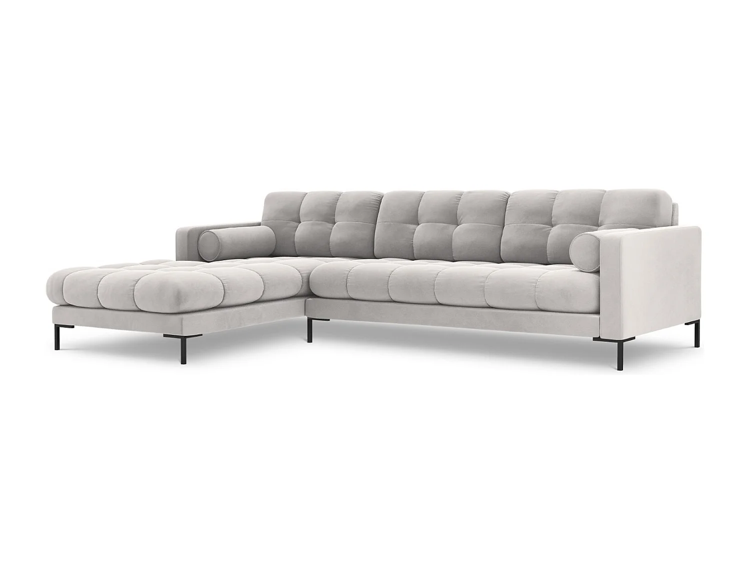 Cosmopolitan Design - Narożnik lewy, "Bali" 5 miejsc welur, srebrny - 293x185x75cm 3744959 - obrazek 1