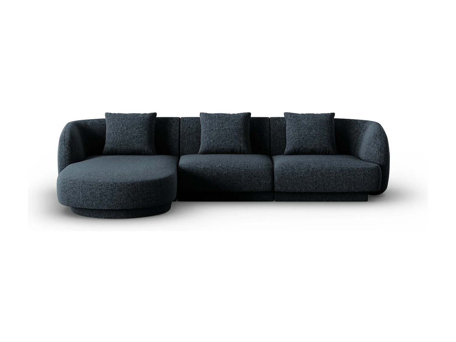 Cosmopolitan Design - Narożnik lewy, "Tulum" 4 miejsca szenil, błękit królewski - 255x156x70cm 3745009 - obrazek 1