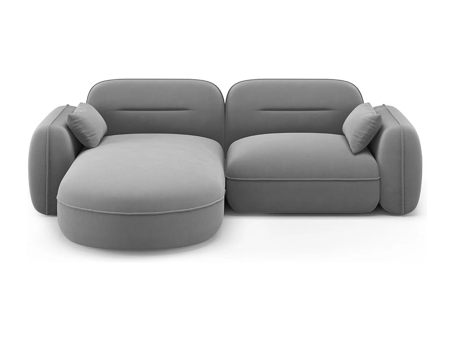 Cosmopolitan Design – Narożnik lewy panoramiczny, „Sydney” 3 miejsca welur, szary jasny – 230x165x70cm 3745013