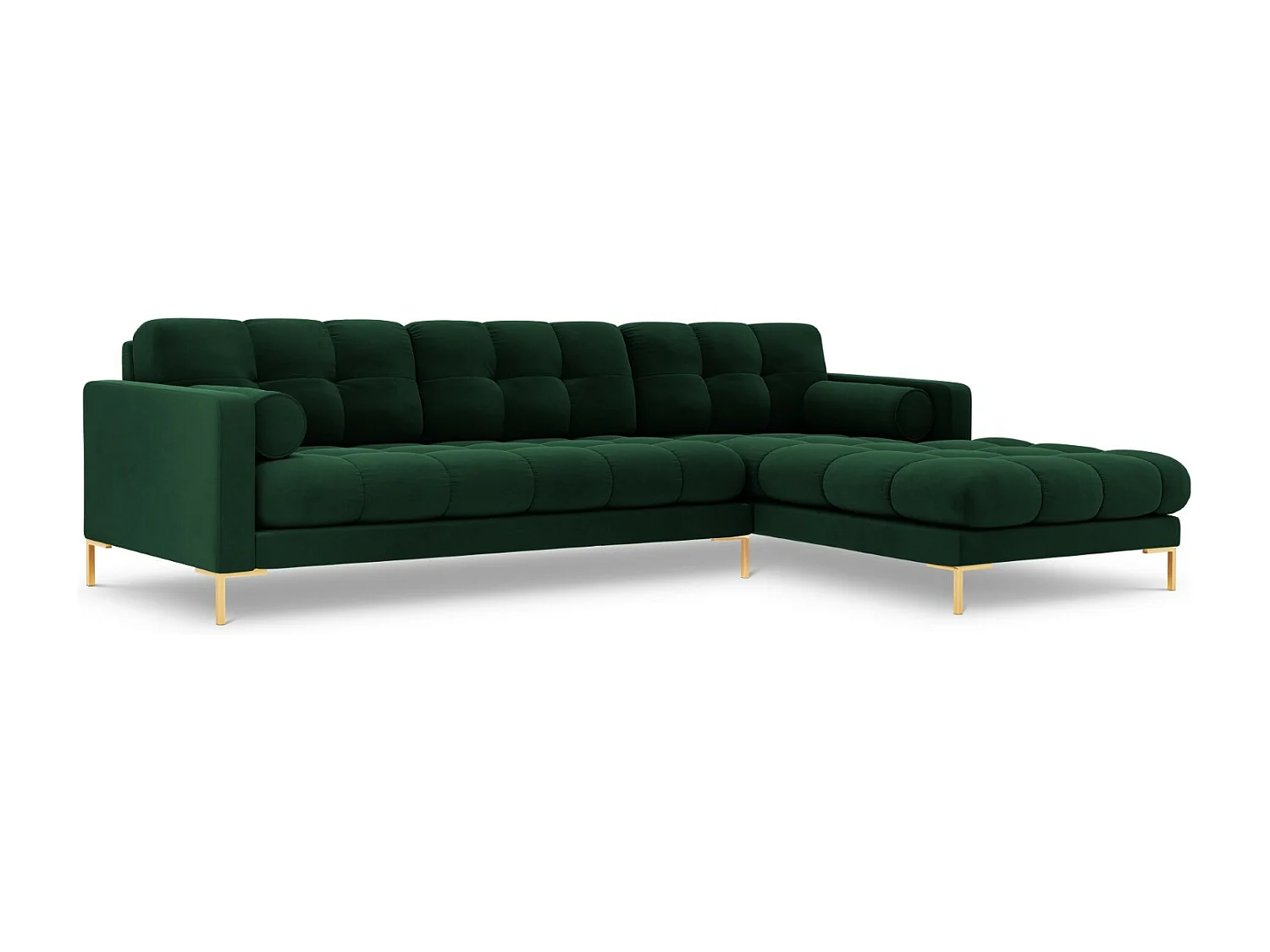 Cosmopolitan Design - Narożnik prawy, "Bali" 5 miejsc welur, zielony butelkowy - 293x185x75cm 3745021 - obrazek 1