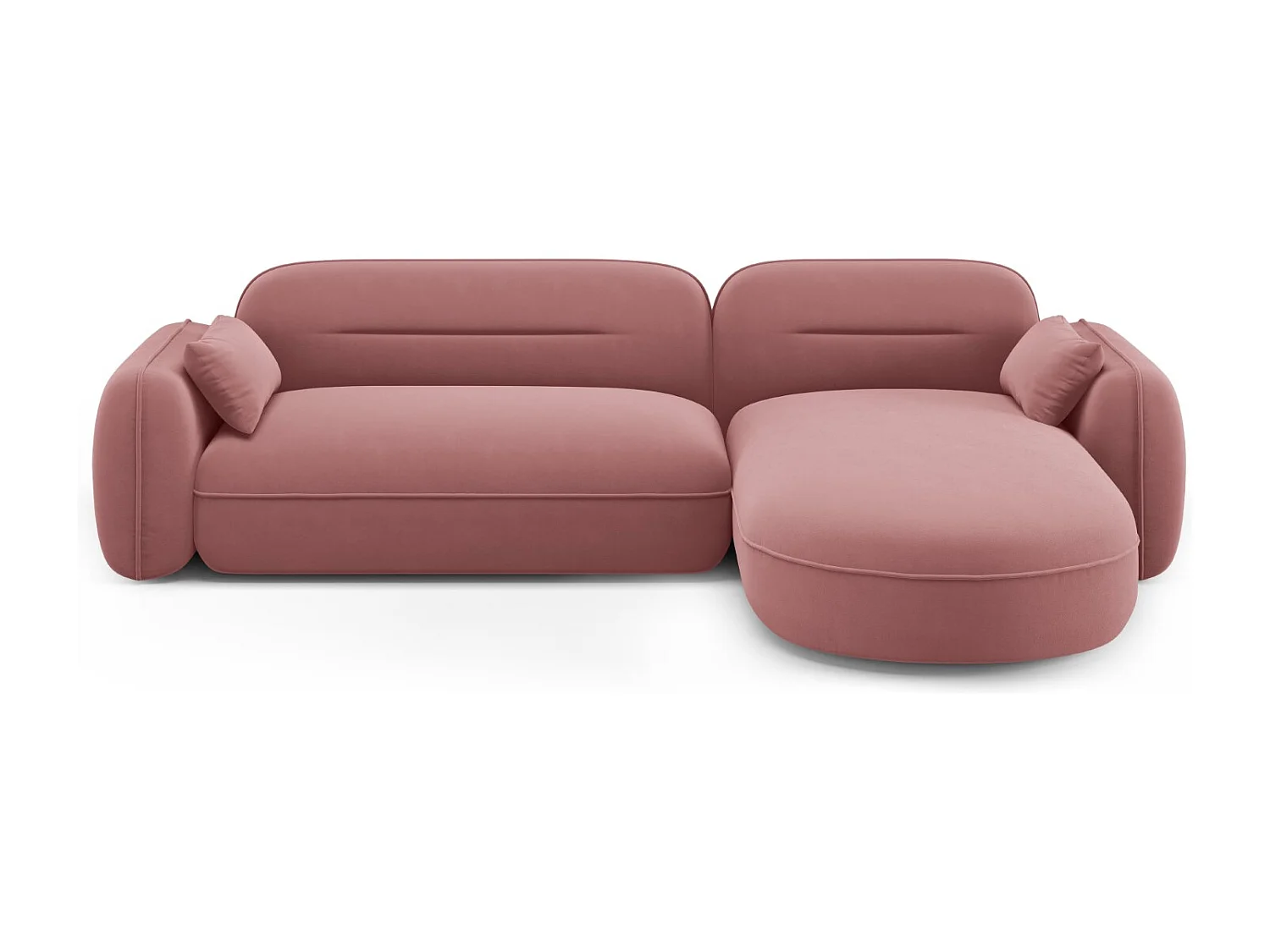 Cosmopolitan Design - Narożnik prawy panoramiczny, "Sydney" 4 miejsca welur, łosoś - 275x165x70cm 3745026 - obrazek 1