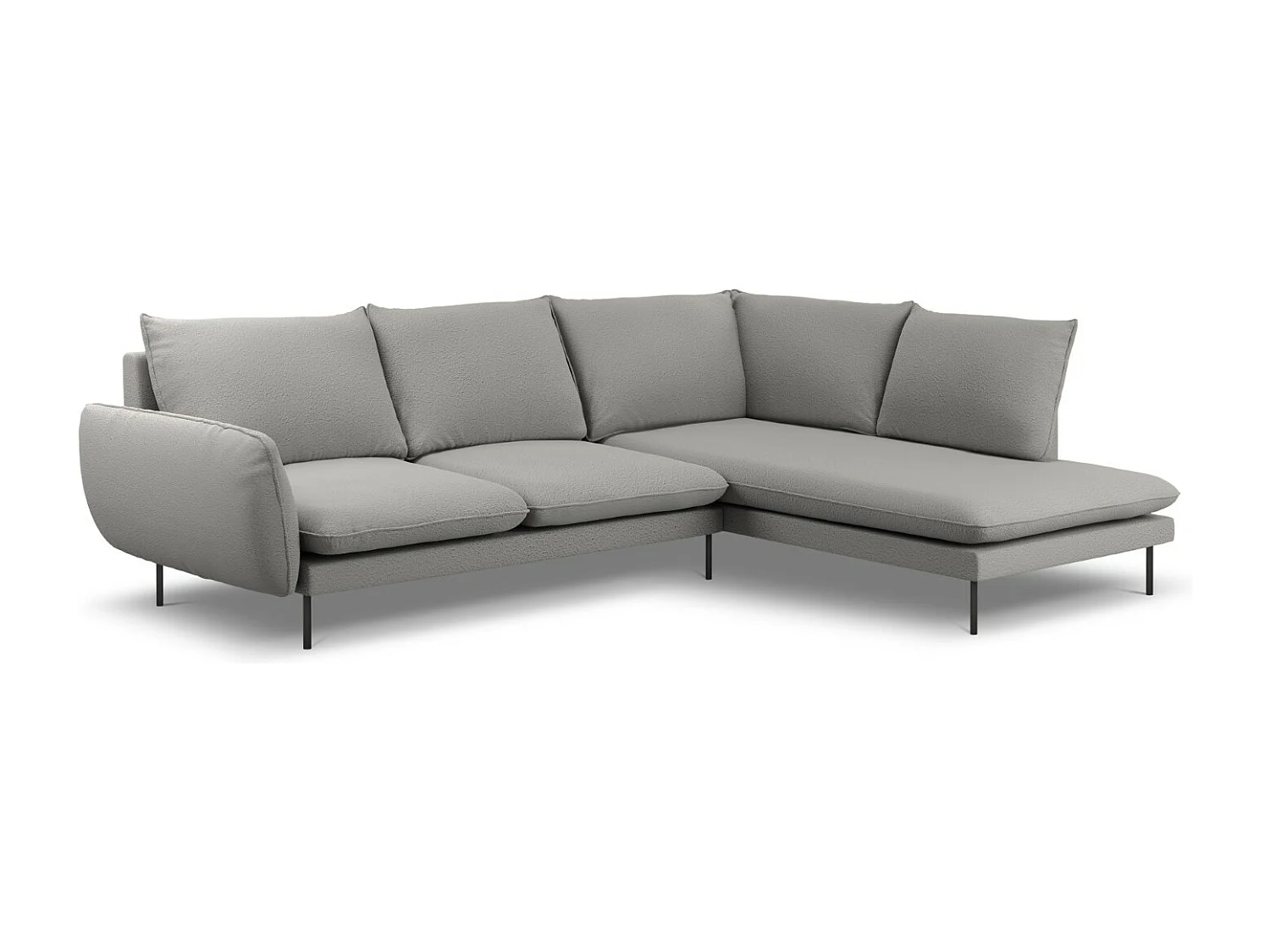 Cosmopolitan Design – Narożnik prawy, „Vienna” 6 miejsc boucle, szary – 275x185x95cm 3745051