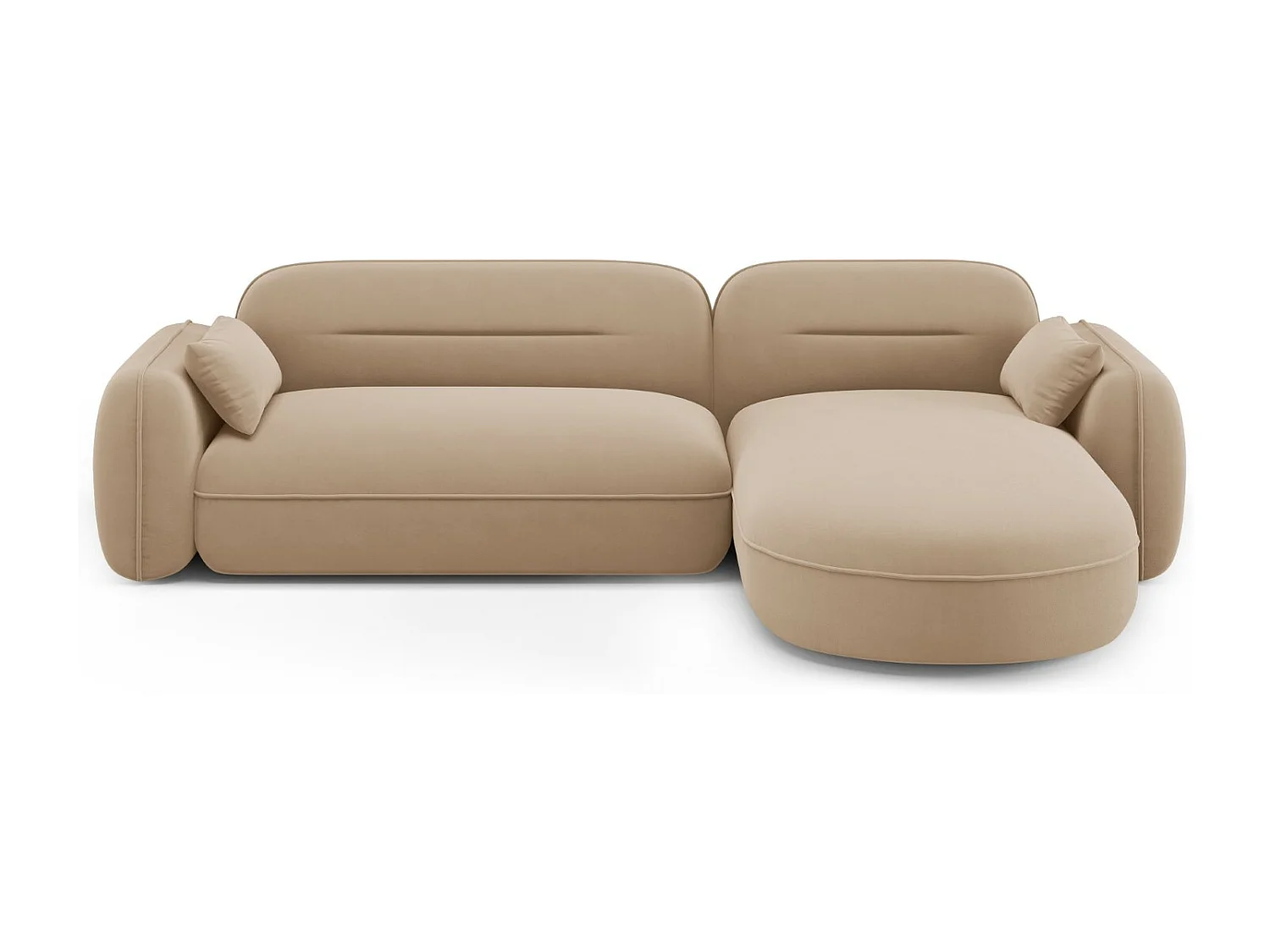 Cosmopolitan Design - Narożnik prawy panoramiczny, "Sydney" 4 miejsca welur, piasek - 275x165x70cm 3745065 - obrazek 1