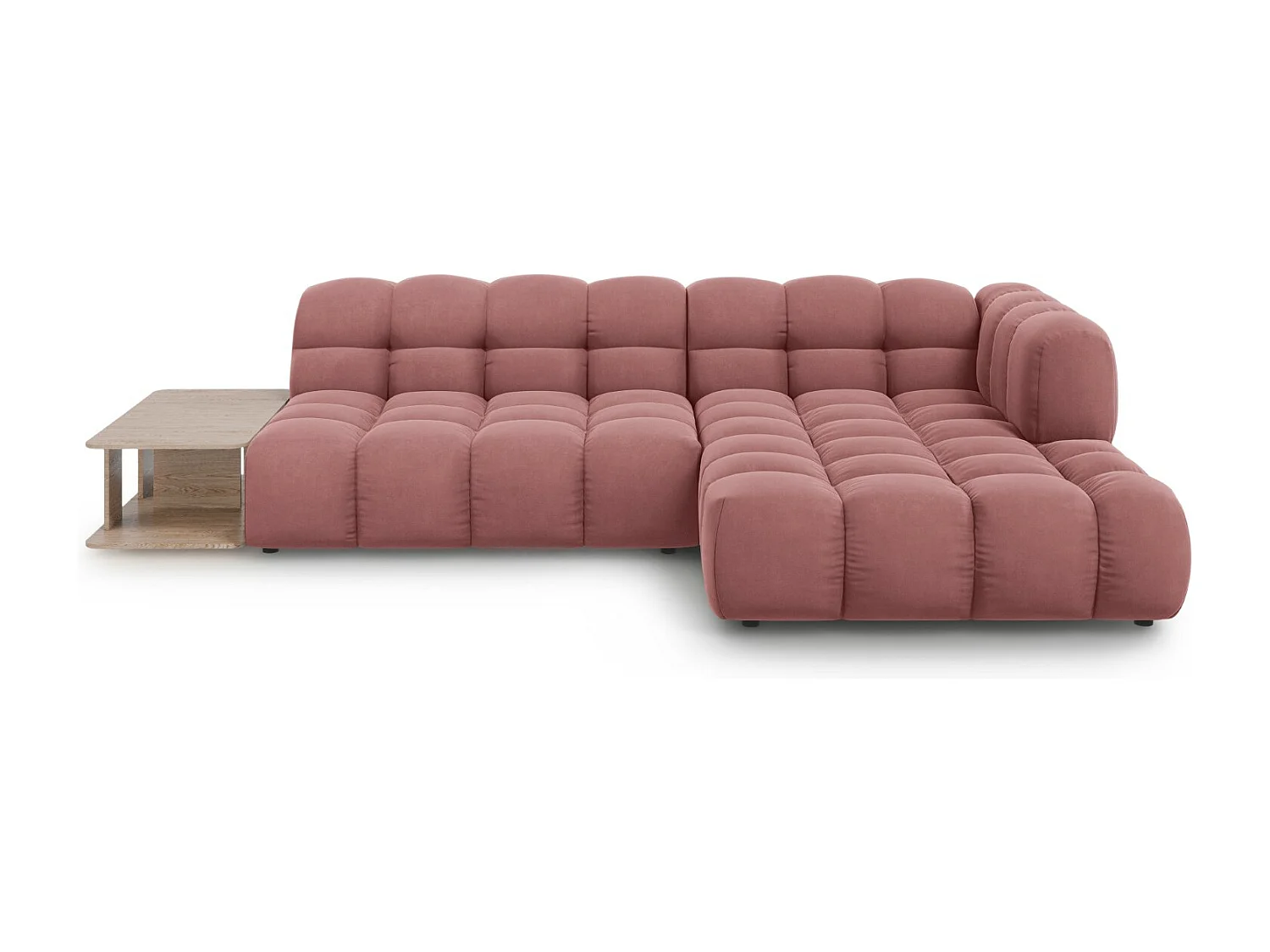Cosmopolitan Design - Narożnik prawy panoramiczny, "Sky" 4 miejsca welur, łosoś - 297x162x75cm 3745119 - obrazek 1