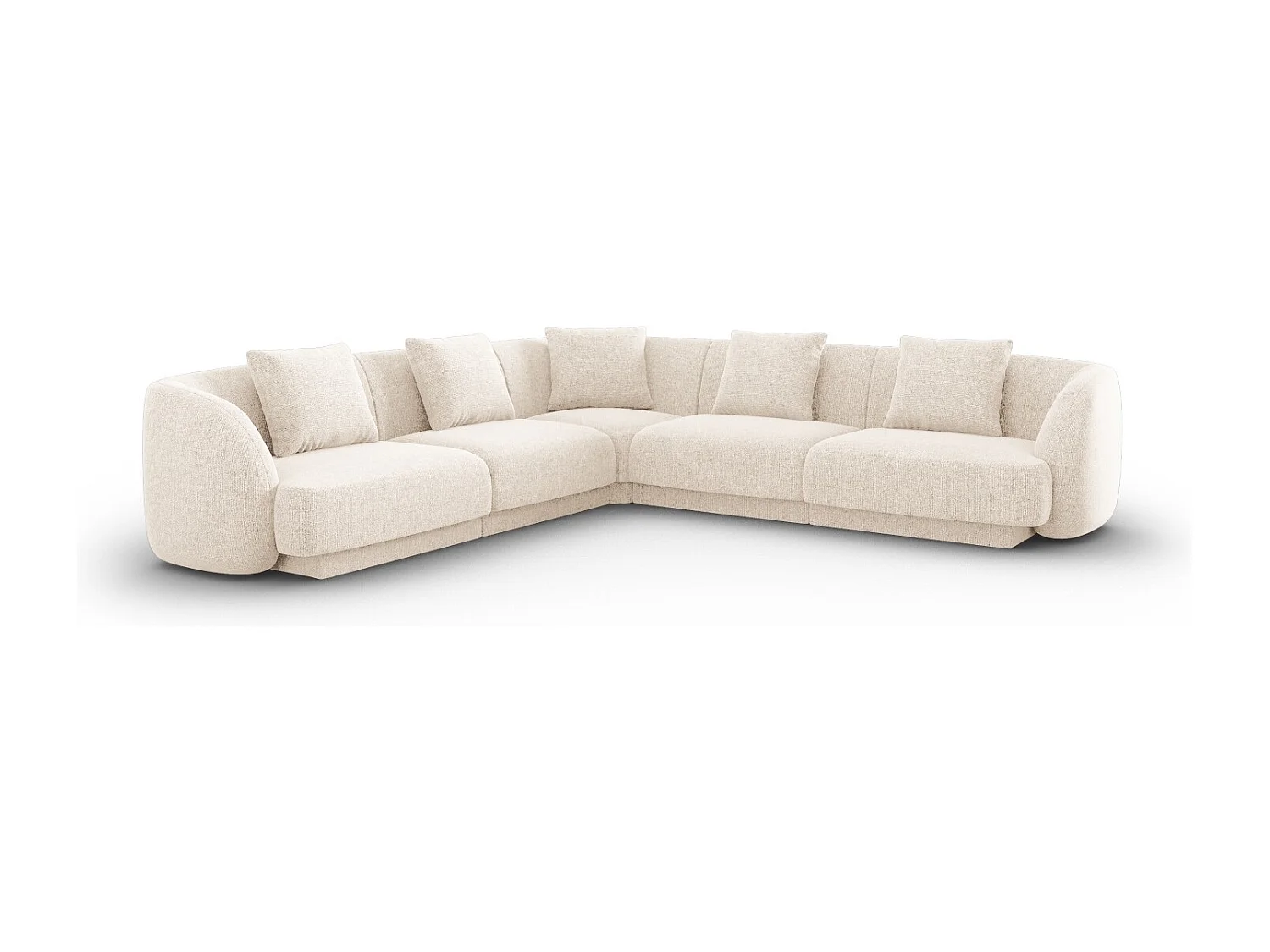 Cosmopolitan Design - Narożnik symetryczny, "Tulum" 5 miejsc szenil, beż jasny - 255x255x70cm 3745135 - obrazek 1