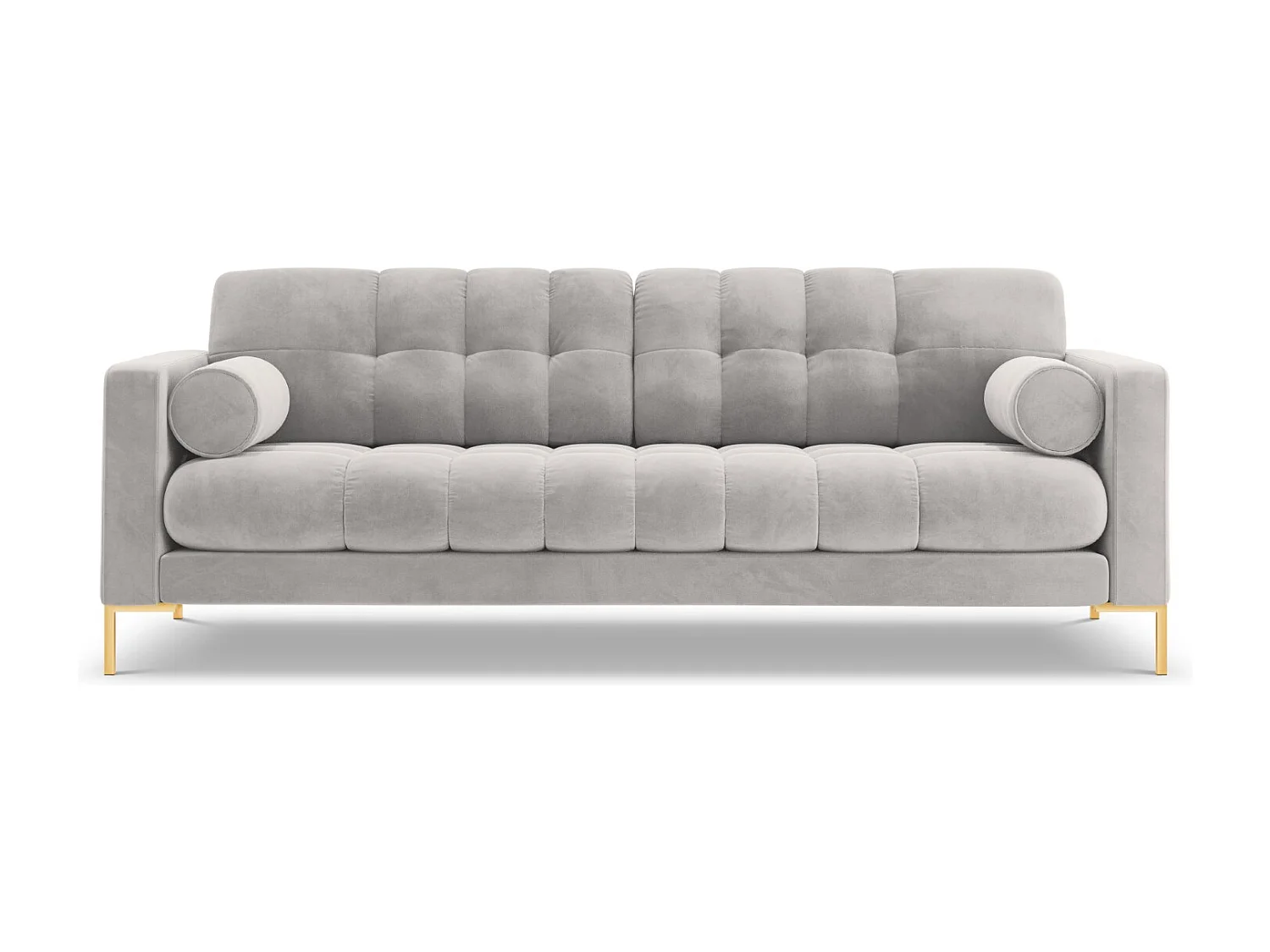 Cosmopolitan Design - Sofa, "Bali" 3 miejsca welur, srebrny - 177x92x75cm 3745134 - obrazek 1