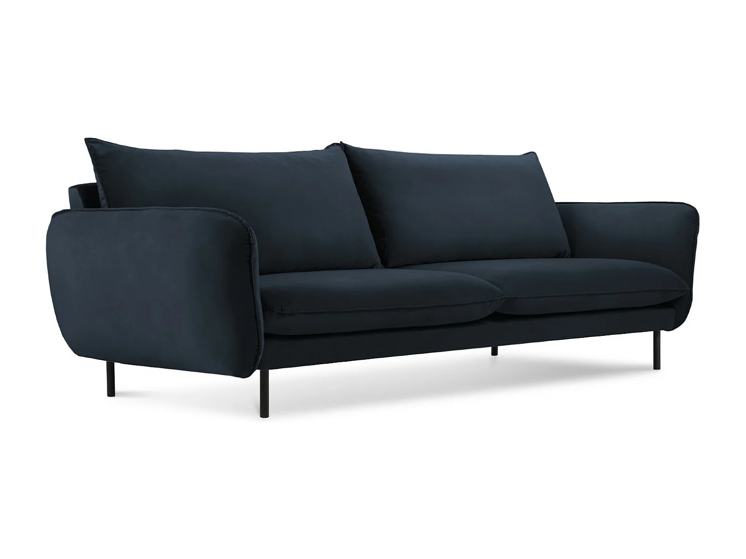 Cosmopolitan Design - Sofa, "Vienna" 4 miejsca welur, niebieski ciemny - 230x92x95cm 3745189 - obrazek 1
