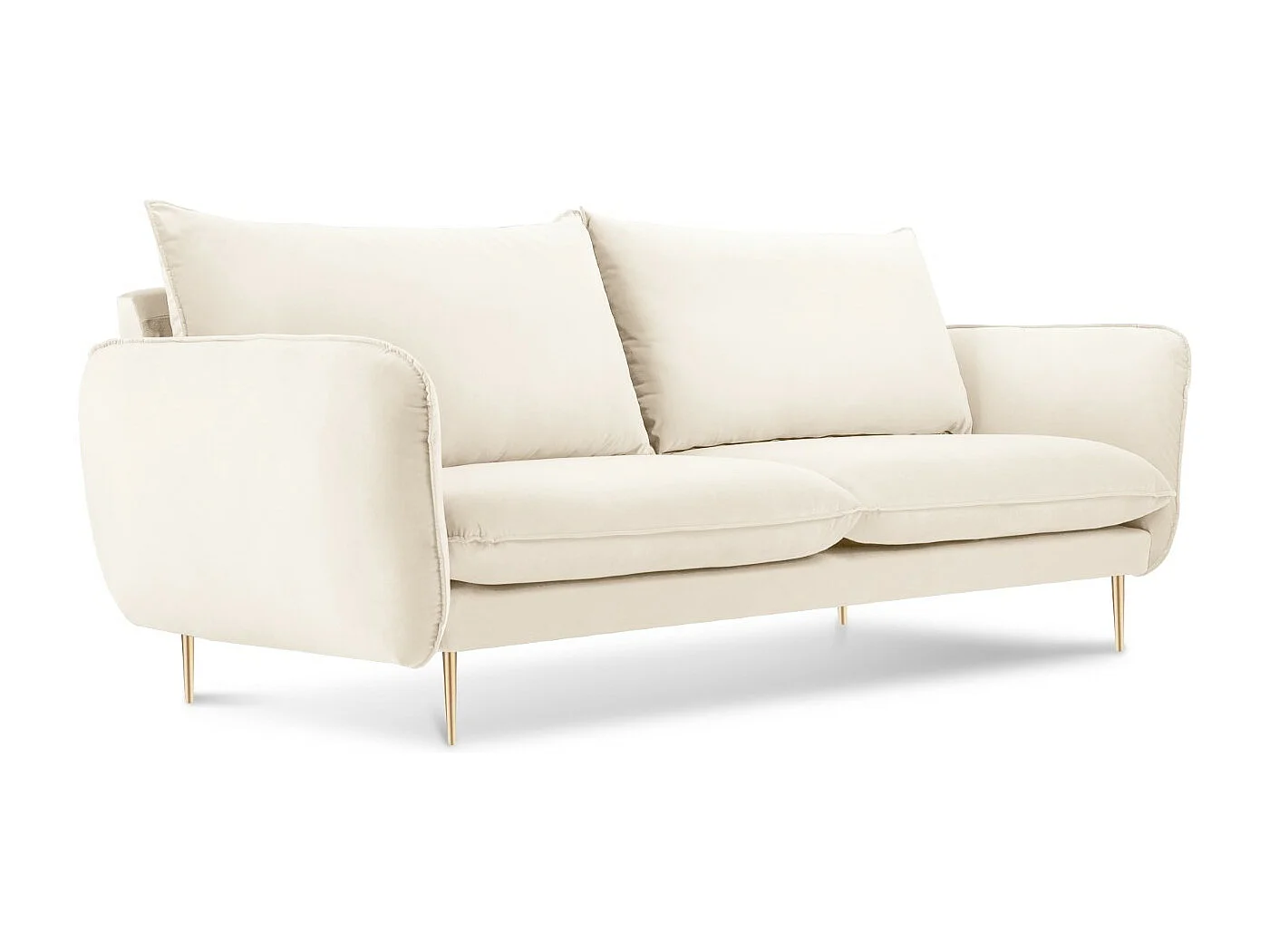 Cosmopolitan Design - Sofa, "Vienna" 2 miejsca welur, beż jasny - 160x92x95cm 3745198 - obrazek 1