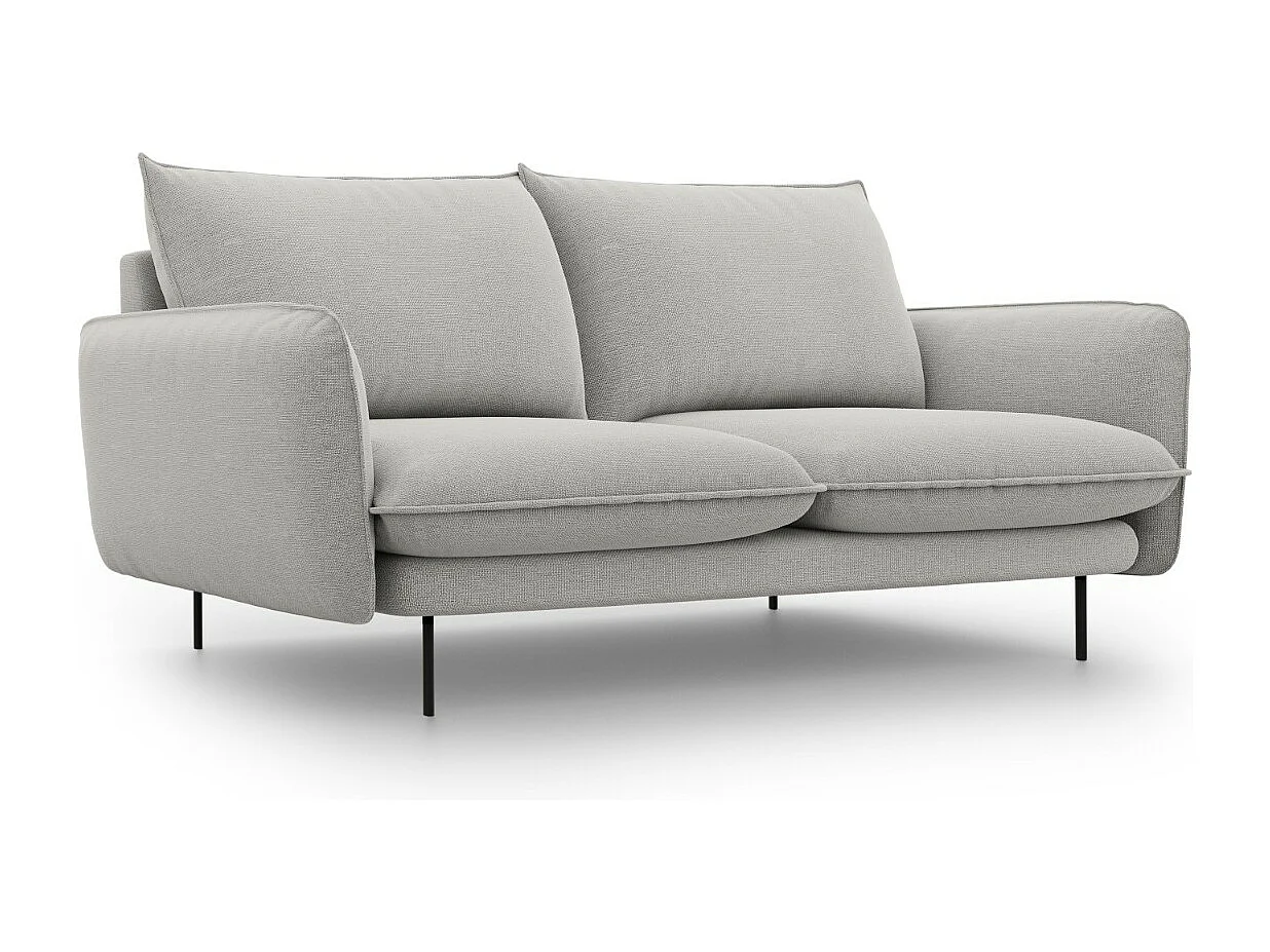 Cosmopolitan Design - Sofa, "Vienna" 2 miejsca tkanina strukturalna, szary jasny - 160x92x95cm 3745201 - obrazek 1