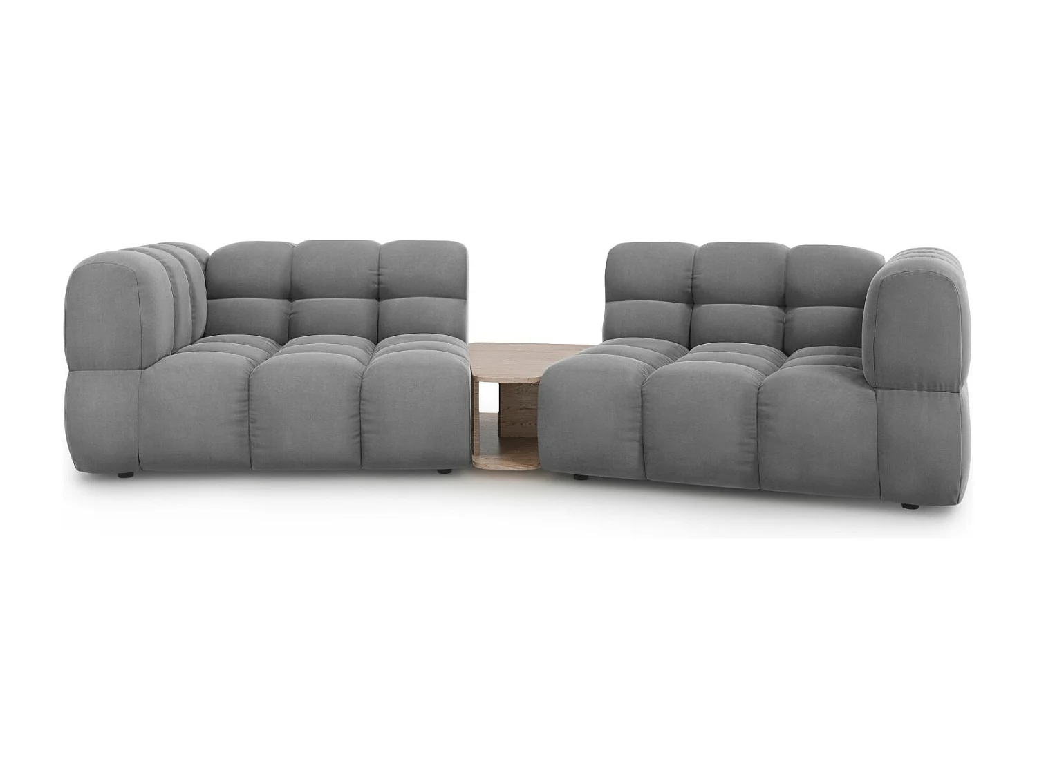 Cosmopolitan Design - Sofa modułowa, "Sky" 2 miejsca welur, szary jasny - 280x148x75cm 3745203 - obrazek 1