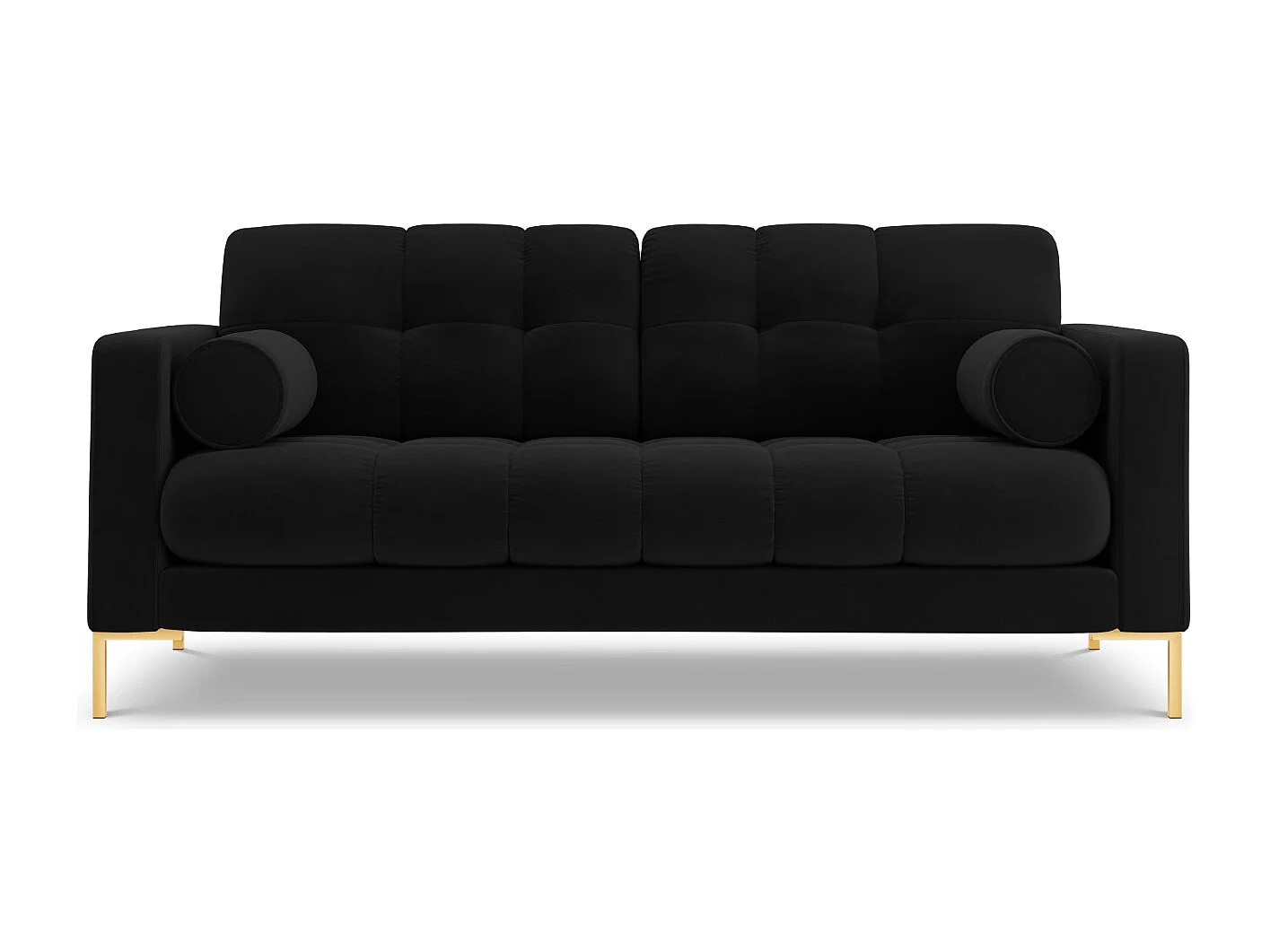 Cosmopolitan Design - Sofa, "Bali" 2 miejsca welur, czarny - 152x92x75cm 3745228 - obrazek 1