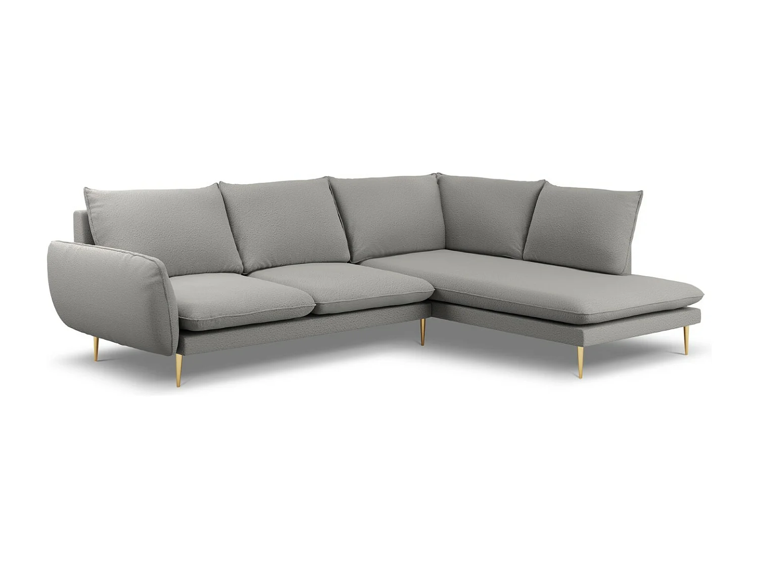 Cosmopolitan Design – Narożnik prawy, „Vienna” 6 miejsc boucle, szary – 275x185x95cm 3745268
