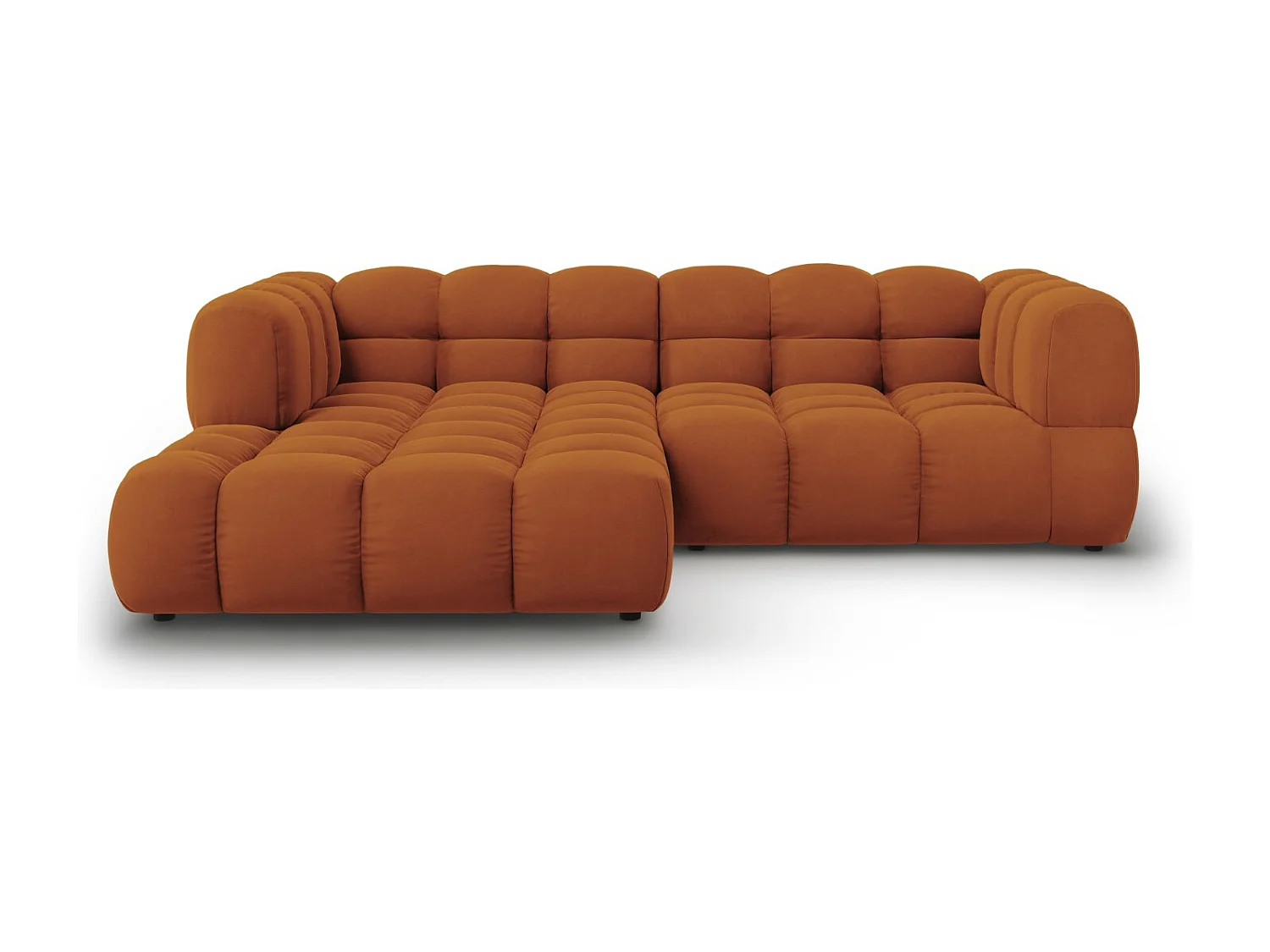 Cosmopolitan Design – Narożnik lewy panoramiczny, „Sky” 3 miejsca welur, terakota – 244x162x75cm 3745270