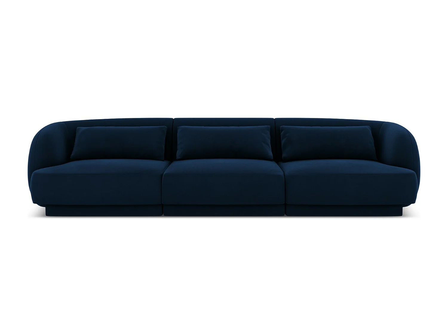 Cosmopolitan Design - Sofa, "Tulum" 3 miejsca welur, błękit królewski - 255x90x70cm 3745286 - obrazek 1
