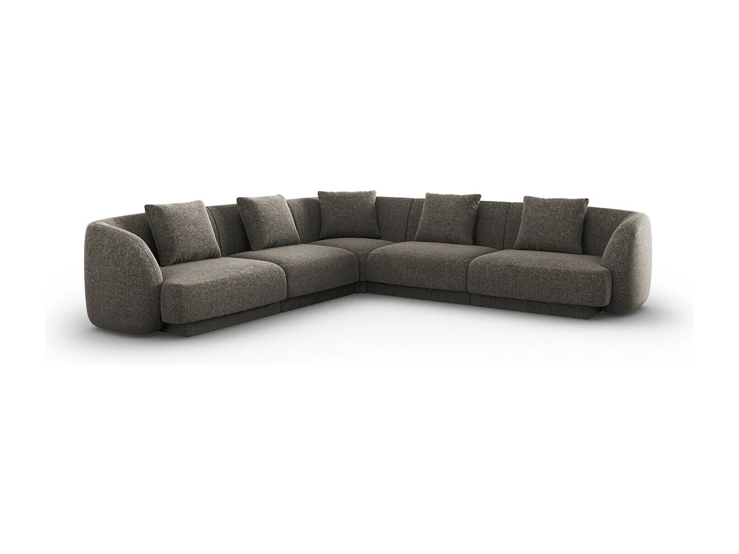 Cosmopolitan Design - Narożnik symetryczny, "Tulum" 5 miejsc szenil, szary - 255x255x70cm 3745292 - obrazek 1