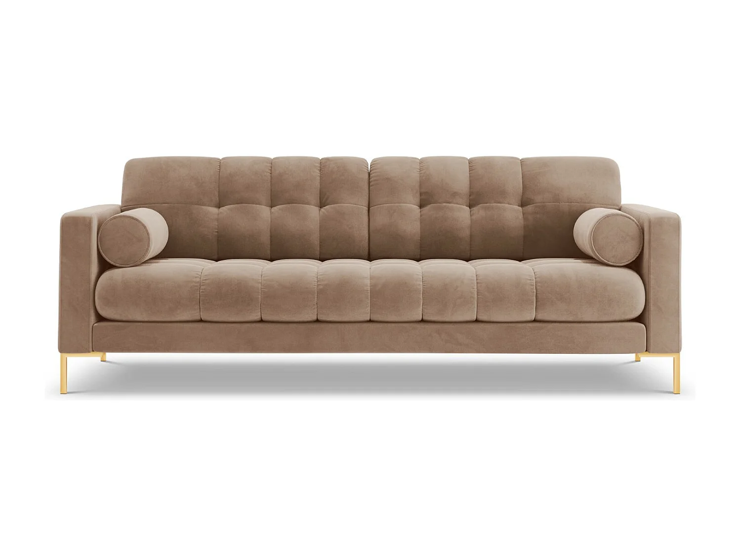 Cosmopolitan Design - Sofa, "Bali" 4 miejsca welur, beż - 217x92x75cm 3745336 - obrazek 1