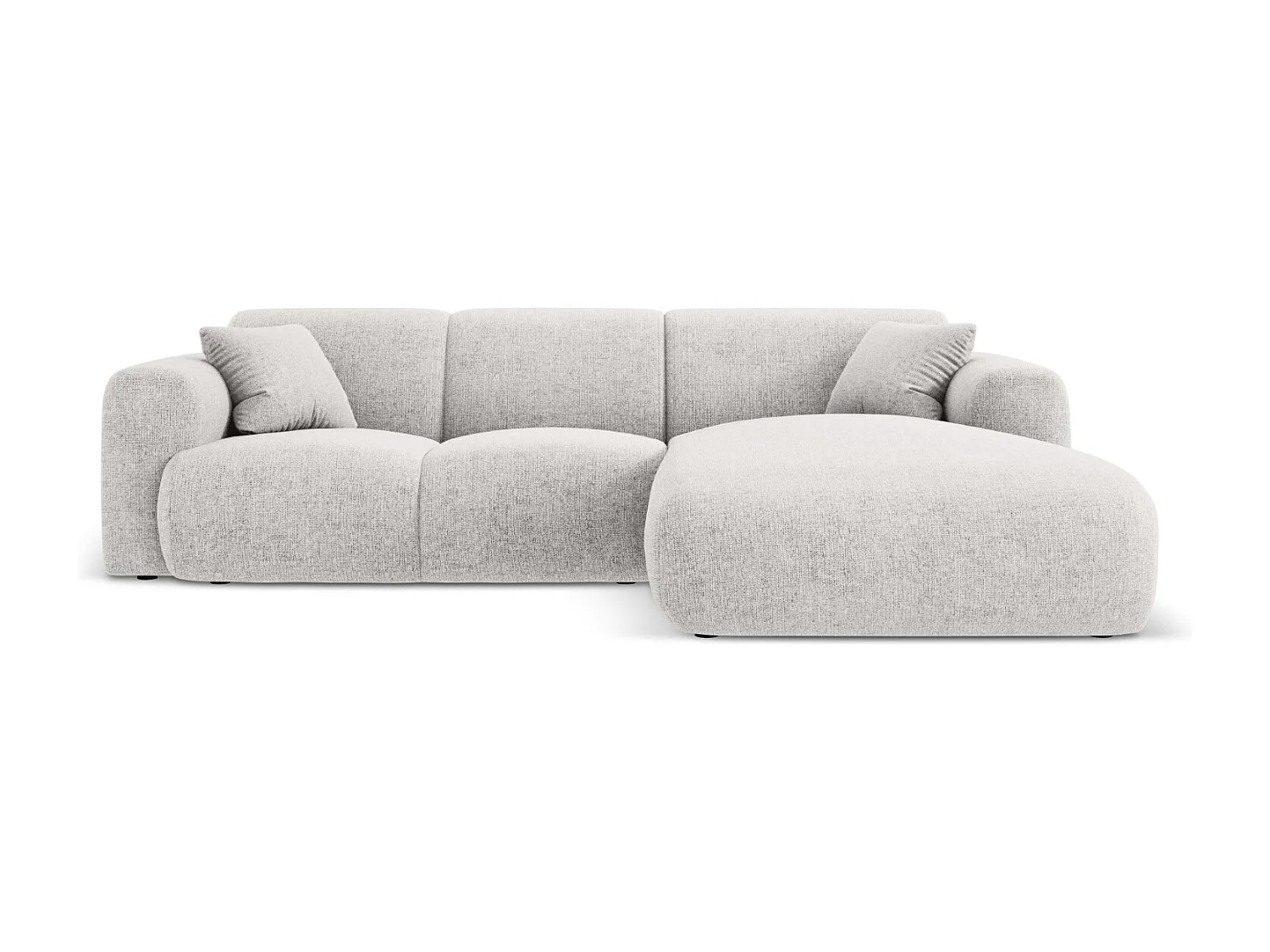 Cosmopolitan Design – Narożnik prawy, „Nolio” 4 miejsca szenil, szary jasny – 260x170x72cm 3745343