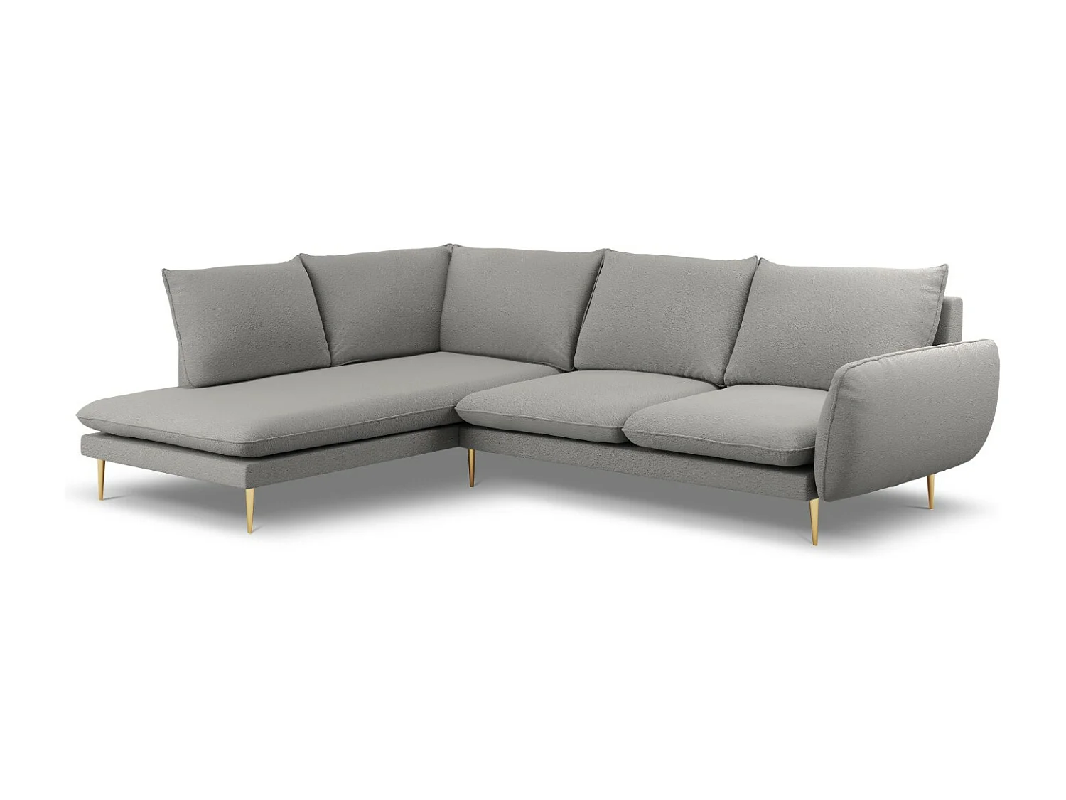 Cosmopolitan Design - Narożnik lewy, "Vienna" 6 miejsc boucle, szary - 275x185x95cm 3745354 - obrazek 1