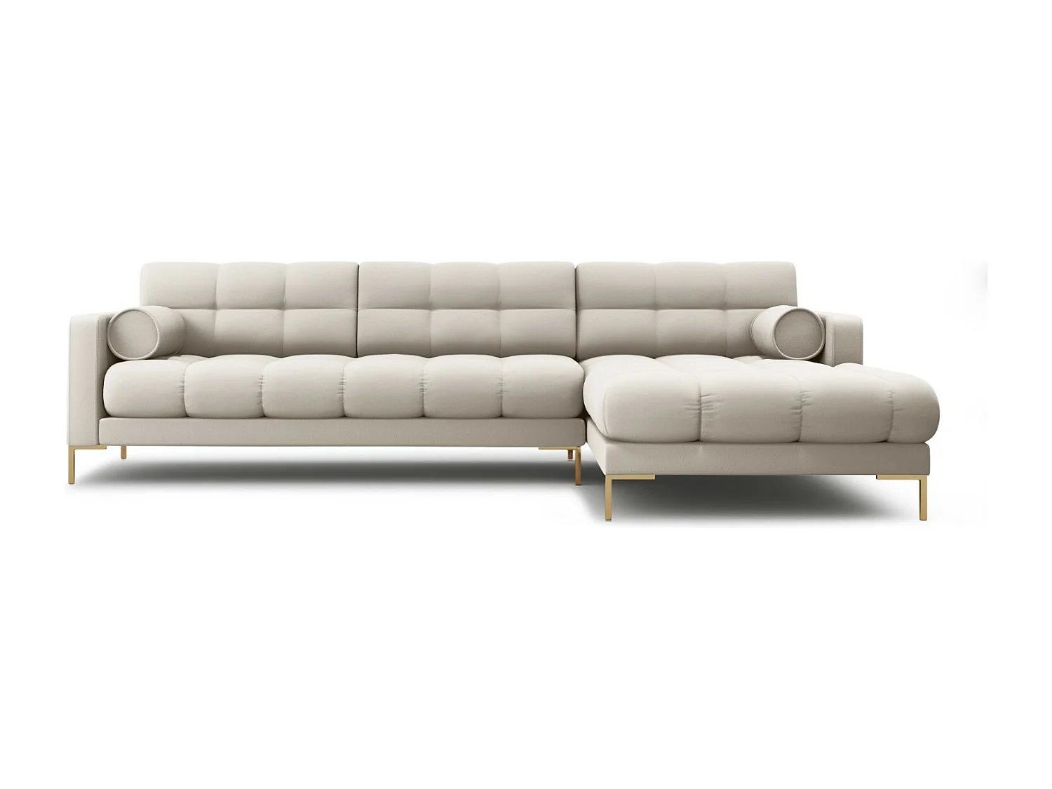 Cosmopolitan Design - Narożnik prawy, "Bali" 5 miejsc tkanina strukturalna, beż - 293x185x75cm 3745376 - obrazek 1