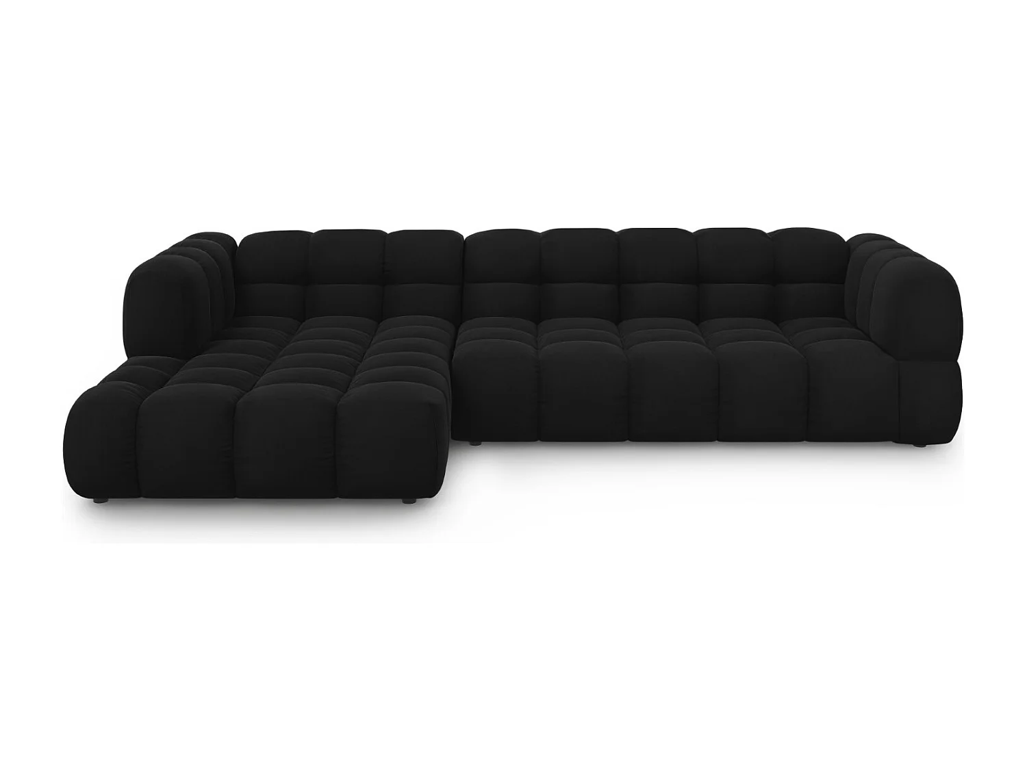 Cosmopolitan Design – Narożnik lewy panoramiczny, „Sky” 4 miejsca welur, czarny – 300x162x75cm 3745385