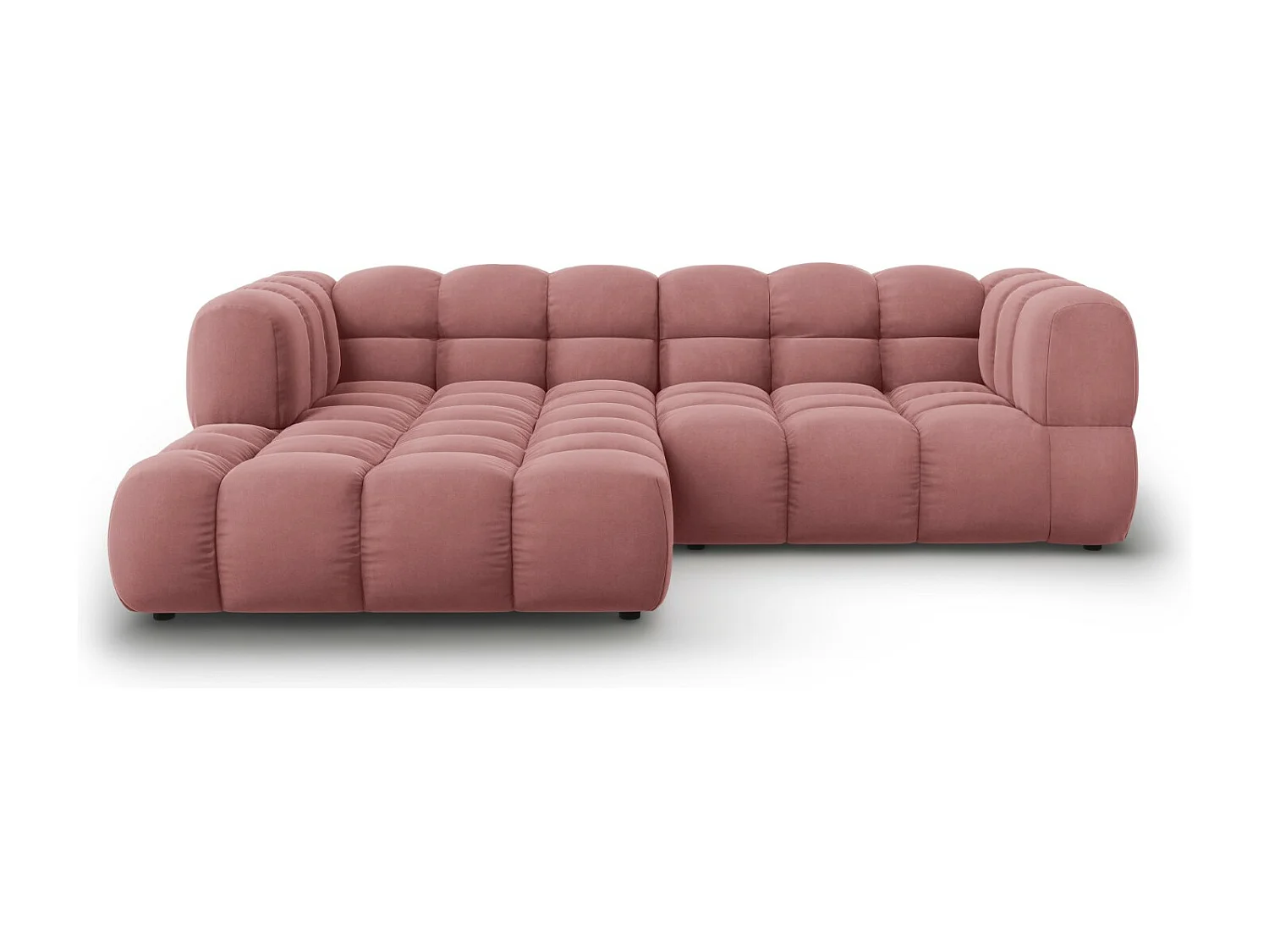 Cosmopolitan Design – Narożnik lewy panoramiczny, „Sky” 3 miejsca welur, łosoś – 244x162x75cm 3745394