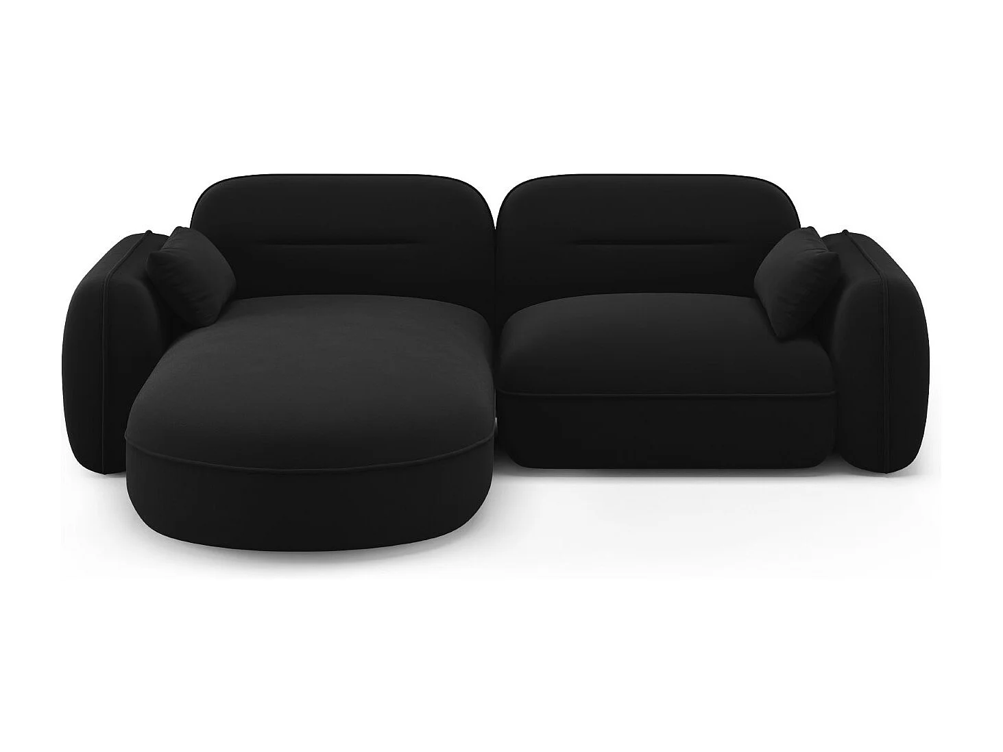 Cosmopolitan Design – Narożnik lewy panoramiczny, „Sydney” 3 miejsca welur, czarny – 230x165x70cm 3745402
