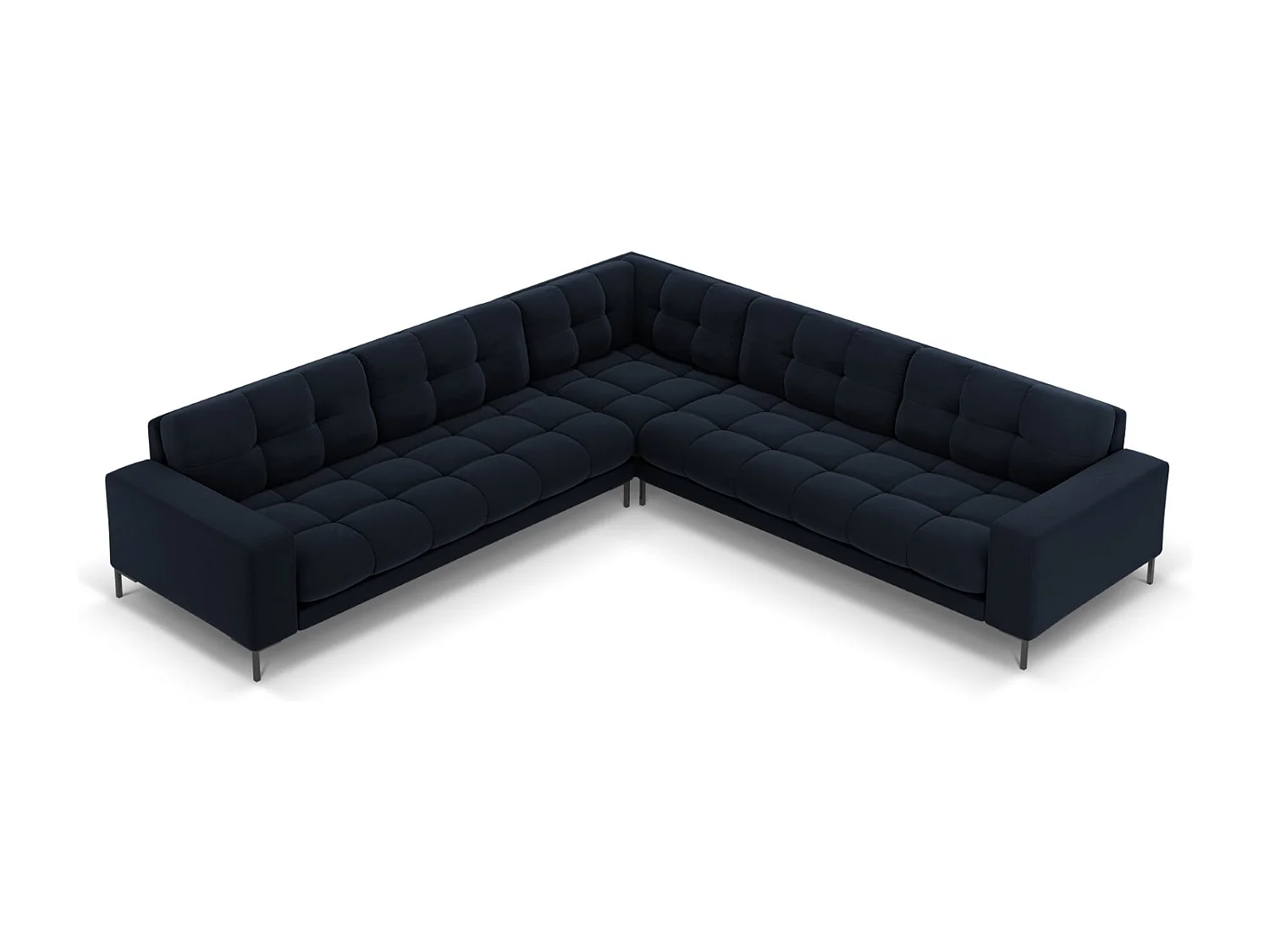 Cosmopolitan Design - Narożnik symetryczny, "Bali" 6 miejsc welur, niebieski ciemny - 256x256x75cm 3745414 - obrazek 1