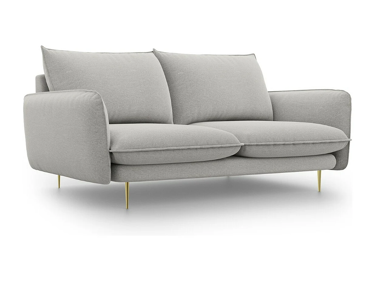 Cosmopolitan Design - Sofa, "Vienna" 2 miejsca tkanina strukturalna, szary jasny - 160x92x95cm 3745432 - obrazek 1
