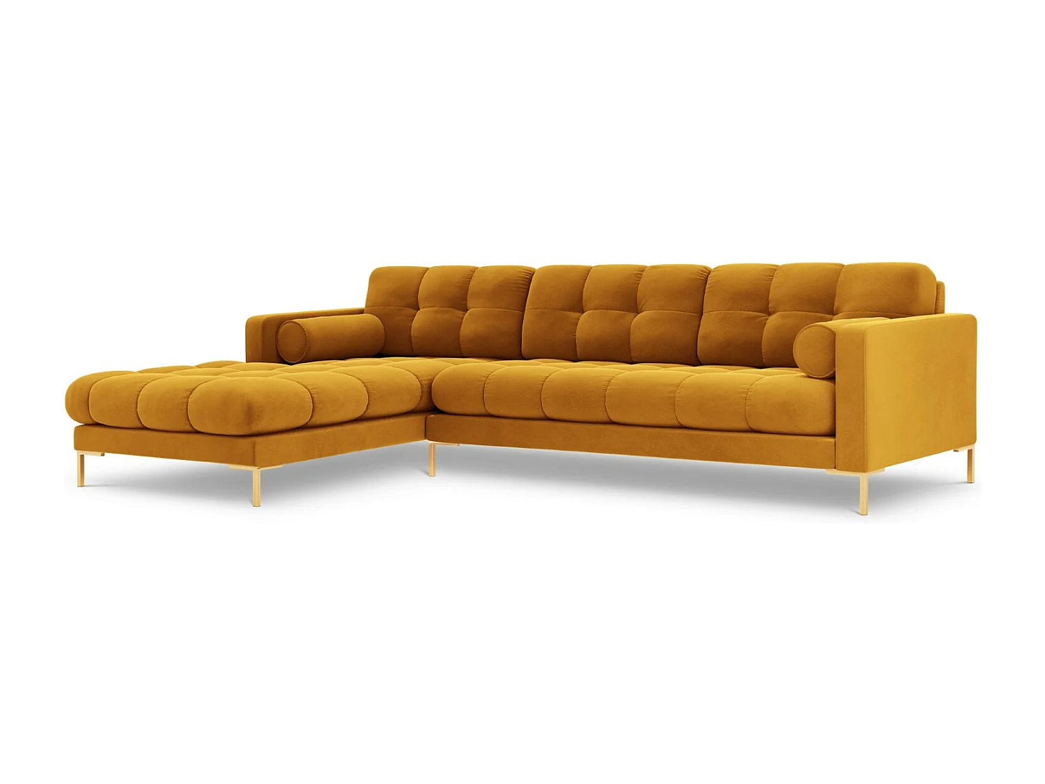 Cosmopolitan Design - Narożnik lewy, "Bali" 5 miejsc welur, żółty - 293x185x75cm 3745437 - obrazek 1