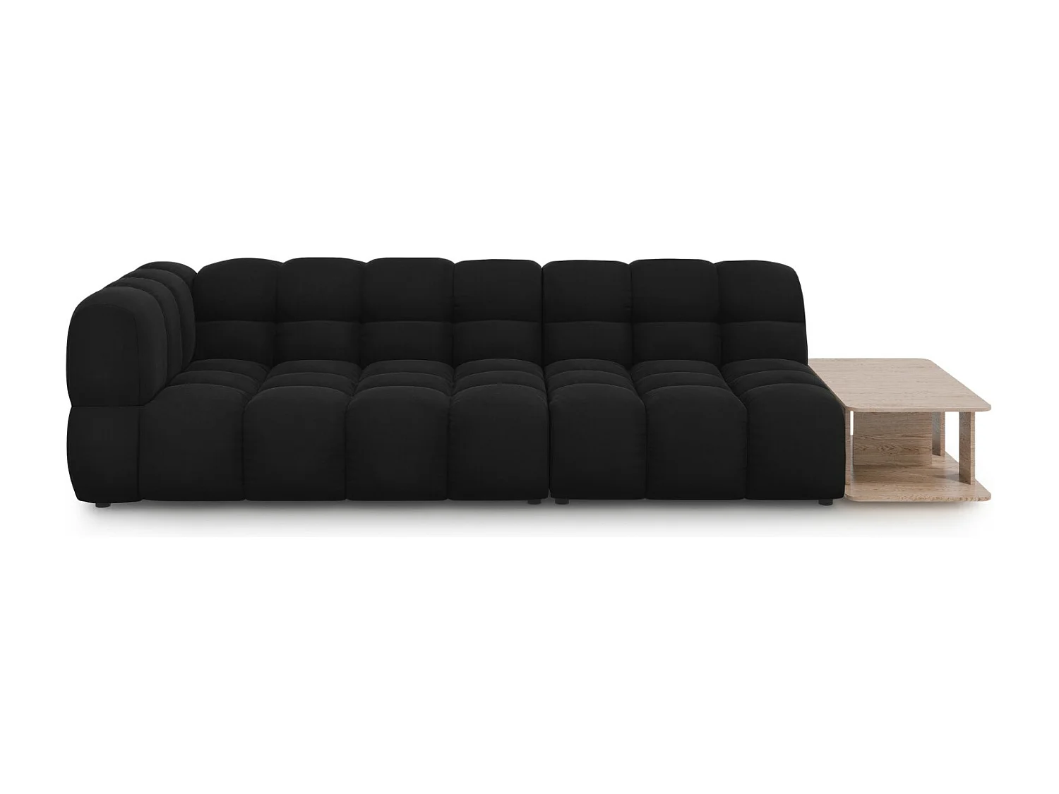 Cosmopolitan Design - Sofa modułowa bok prawy, "Sky" 4 miejsca welur, czarny - 297x102x75cm 3745475 - obrazek 1