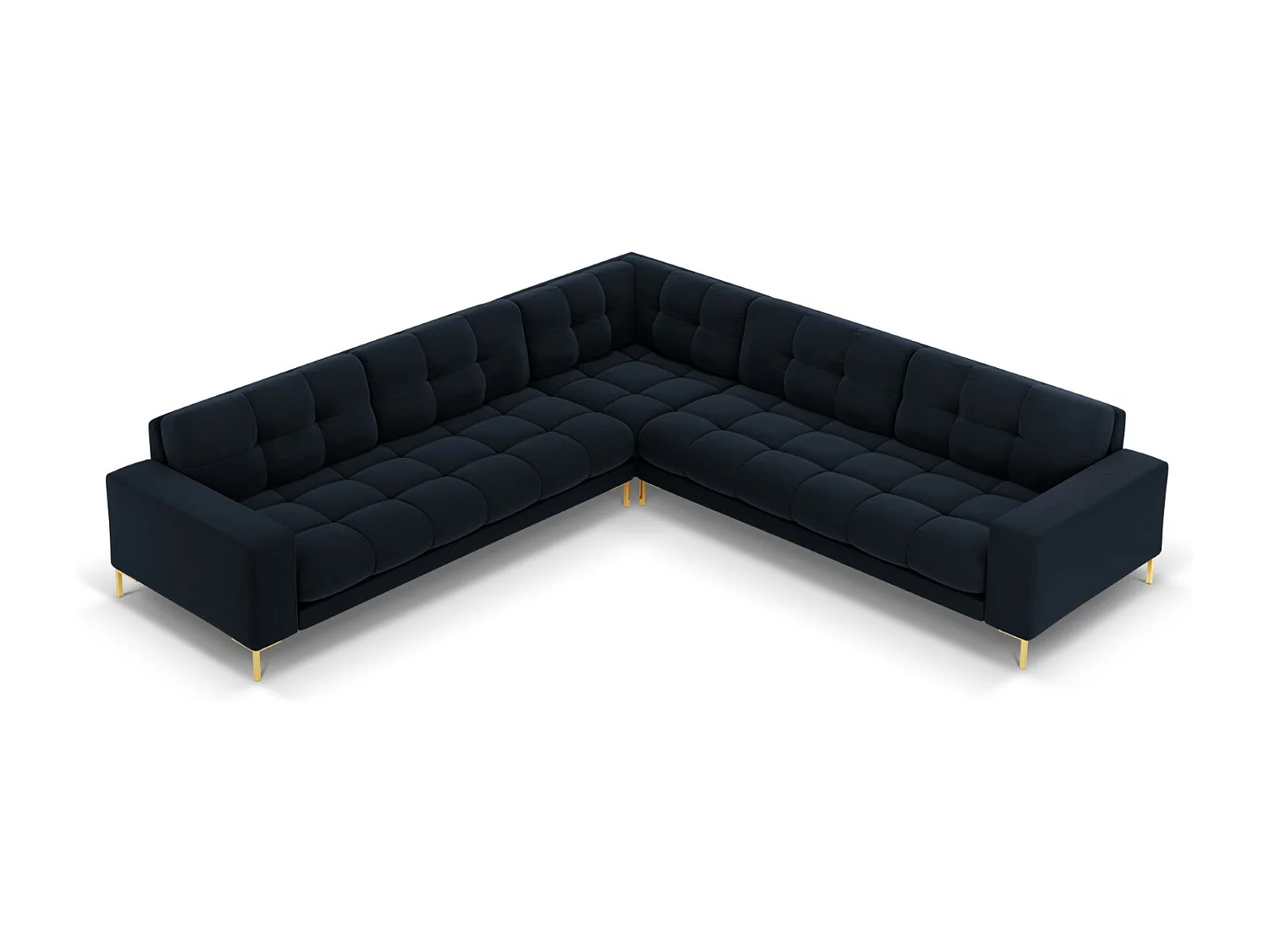 Cosmopolitan Design - Narożnik symetryczny, "Bali" 6 miejsc welur, niebieski ciemny - 256x256x75cm 3745482 - obrazek 1