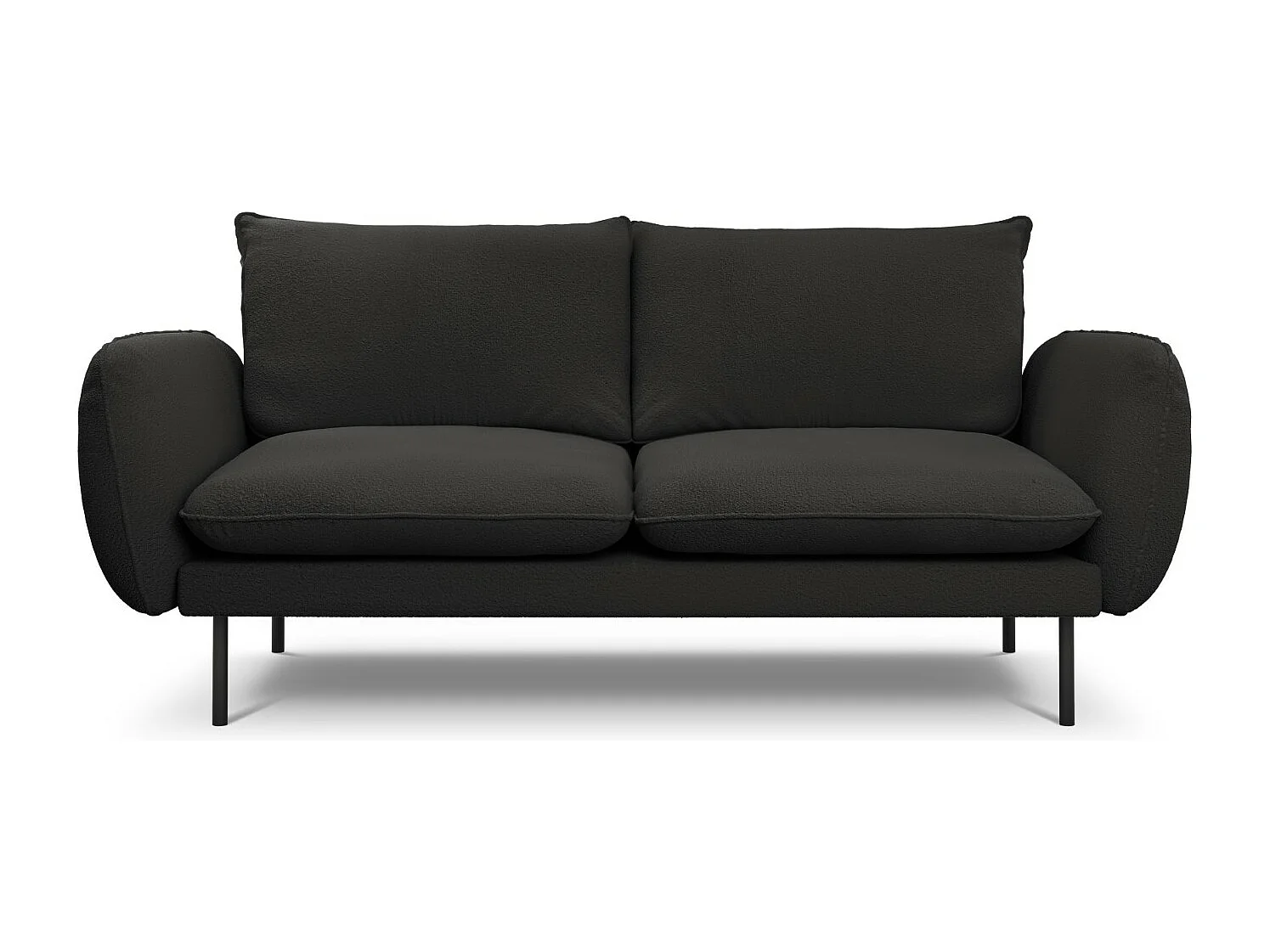 Cosmopolitan Design - Sofa, "Vienna" 2 miejsca boucle, czarny - 160x92x95cm 3745491 - obrazek 1