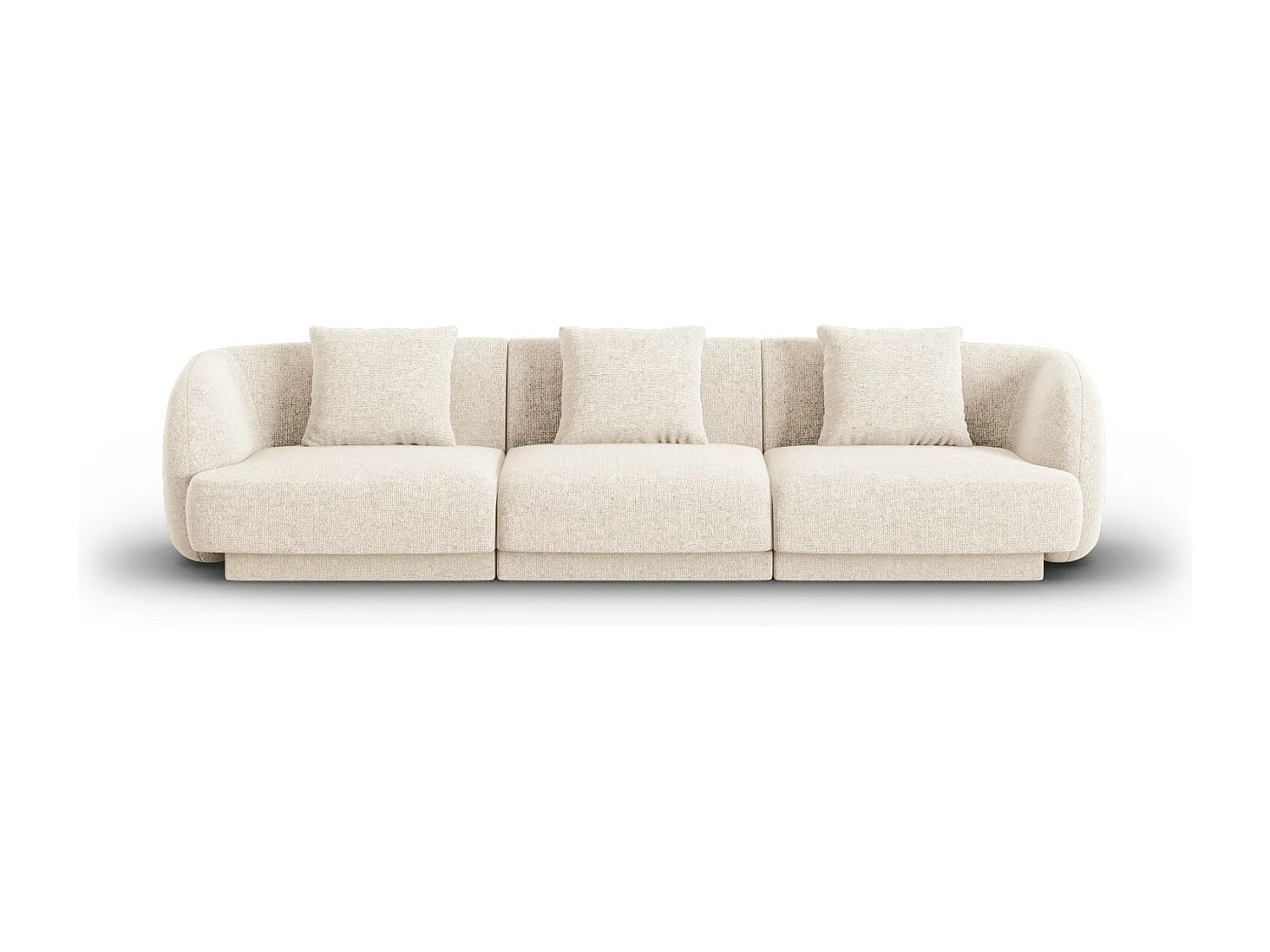Cosmopolitan Design - Sofa, "Tulum" 3 miejsca szenil, beż jasny - 255x90x70cm 3745500 - obrazek 1