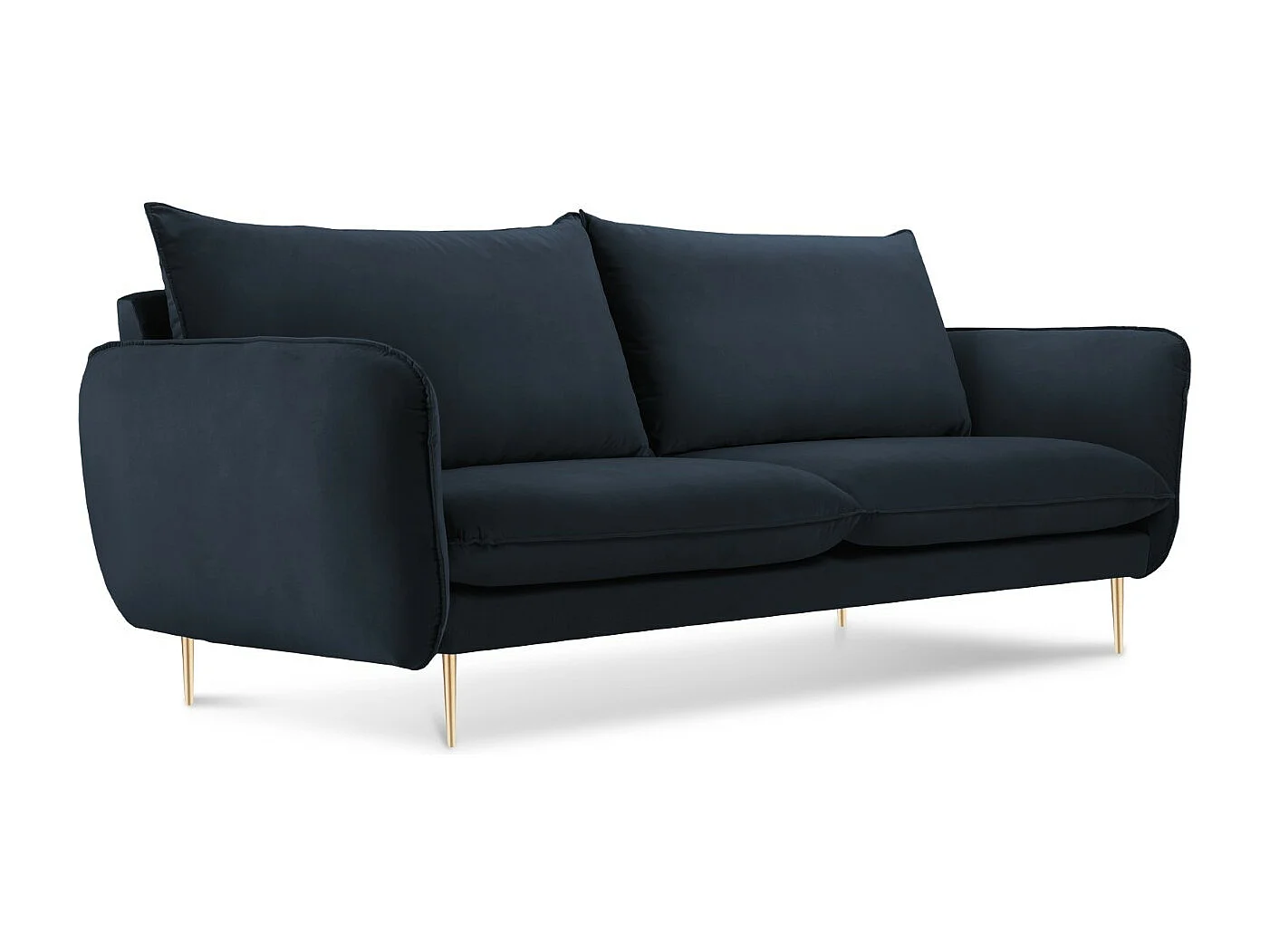 Cosmopolitan Design - Sofa, "Vienna" 2 miejsca welur, niebieski ciemny - 160x92x95cm 3745513 - obrazek 1