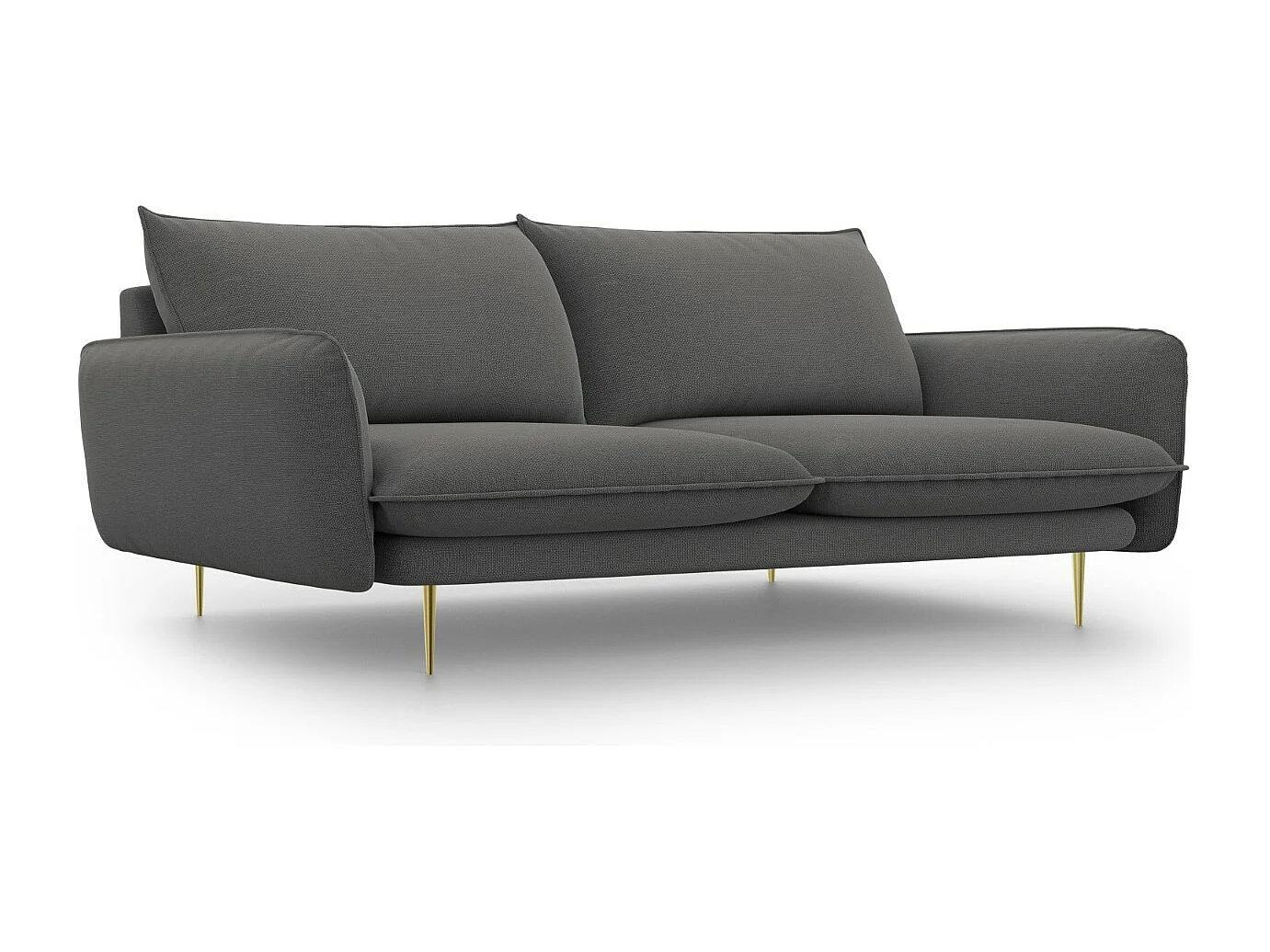 Cosmopolitan Design - Sofa, "Vienna" 4 miejsca tkanina strukturalna, szary ciemny - 230x92x95cm 3745516 - obrazek 1